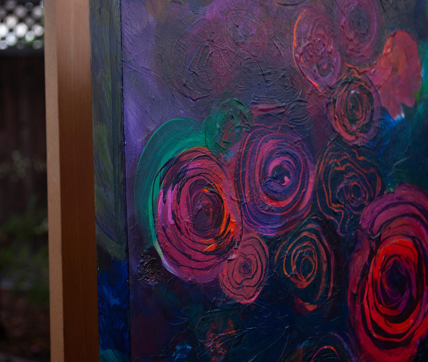 En la ventana, pintura original - Painting de Ruth-Anne Siegel