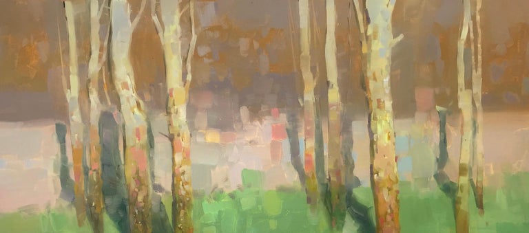 <p>Artist Comments<br />Birch trees standing proudly in early autumn. Bright greens balanced with muted tones of pink, purple, orange and yellow. This painting is part of Vahe's long-running series of forest scenes. Following in the tradition of the