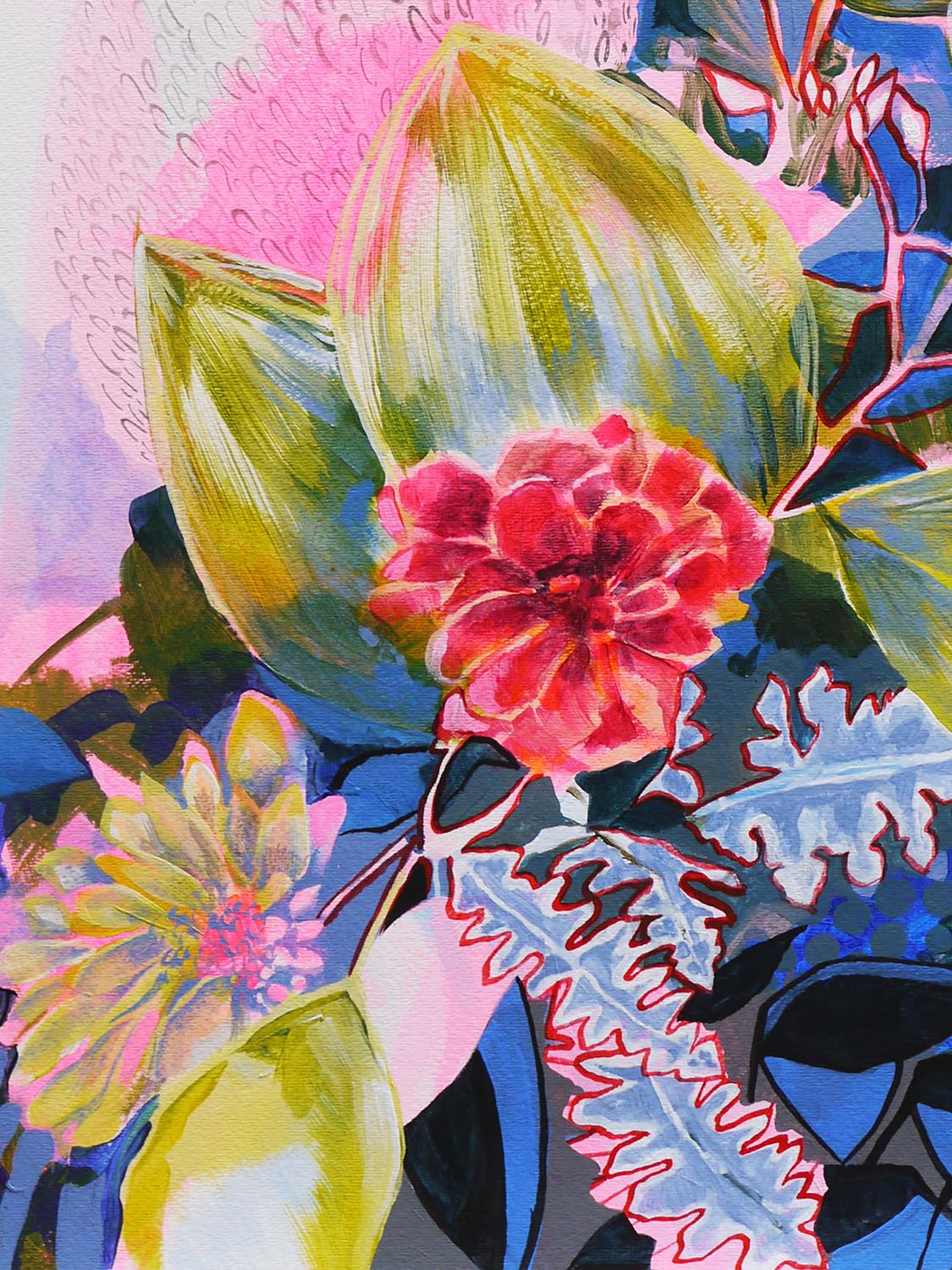 <p>Artist Comments<br>A contemporary floral still life inspired by collage and paper cutout studies. 