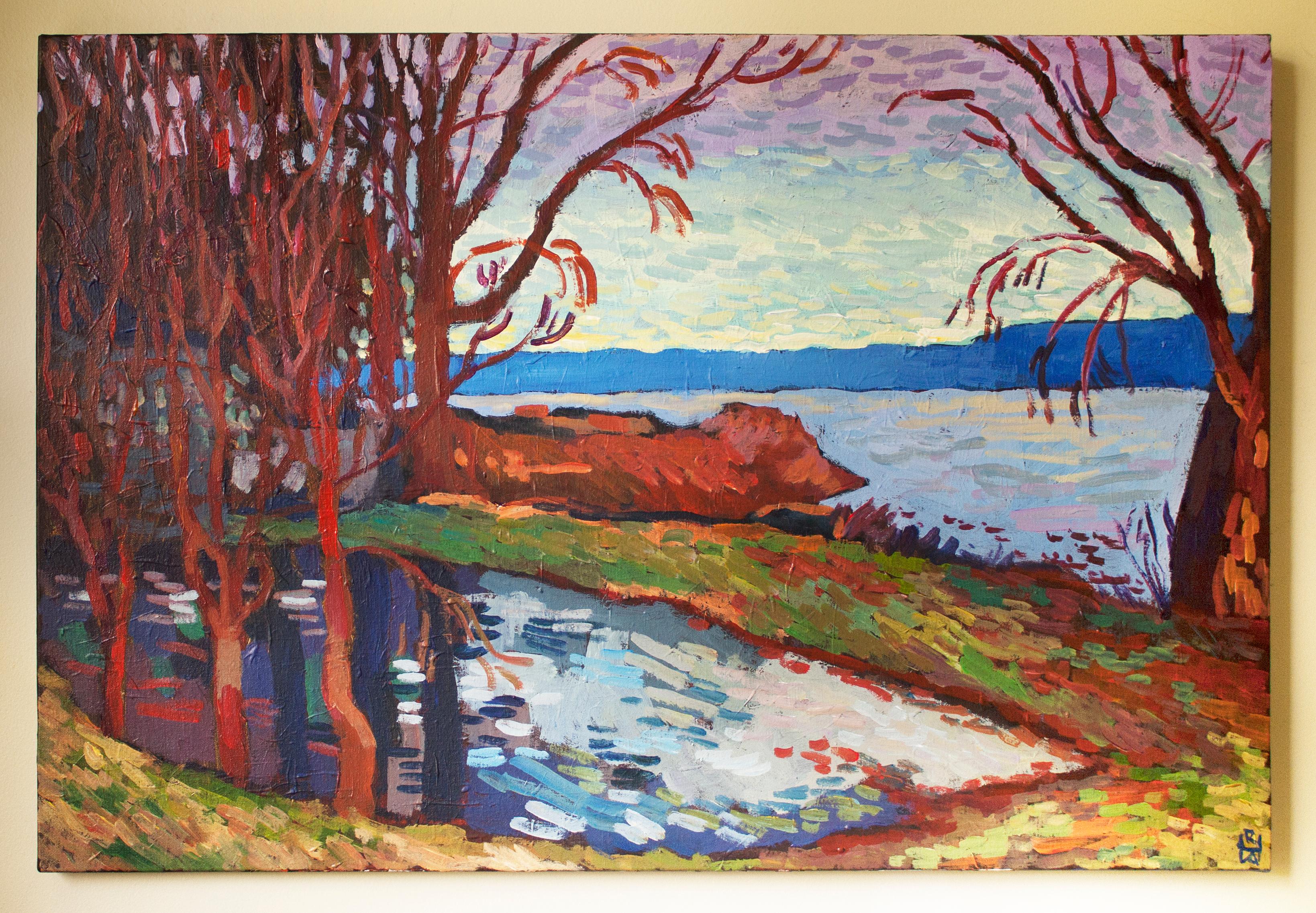 Autumn on the Susquehanna, Original Painting - Abstract Expressionist Art by Robert Hofherr