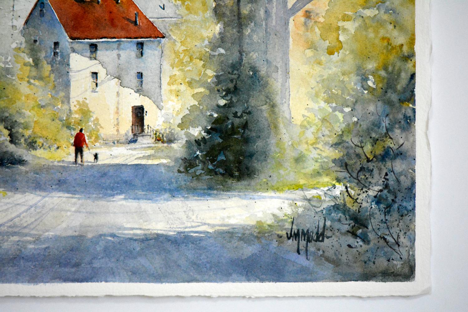 Alley Stroll, Original Painting - Art by Judy Mudd
