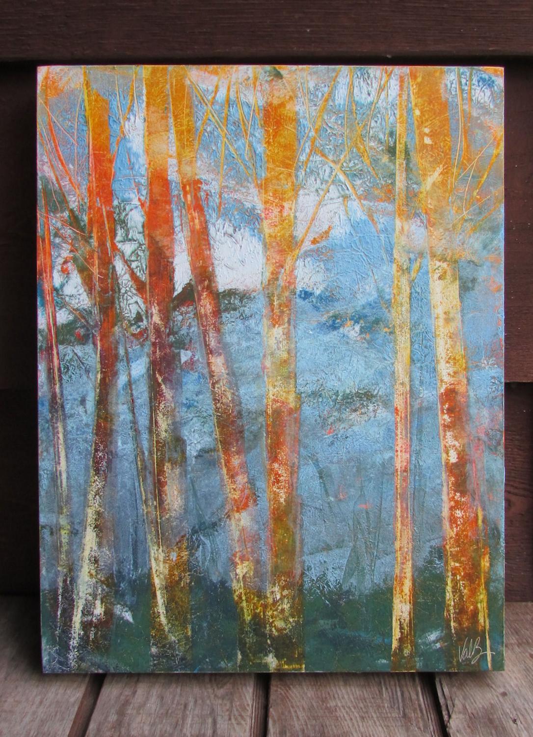Peinture à l'huile « Bare Trees 1 » - Painting de Valerie Berkely