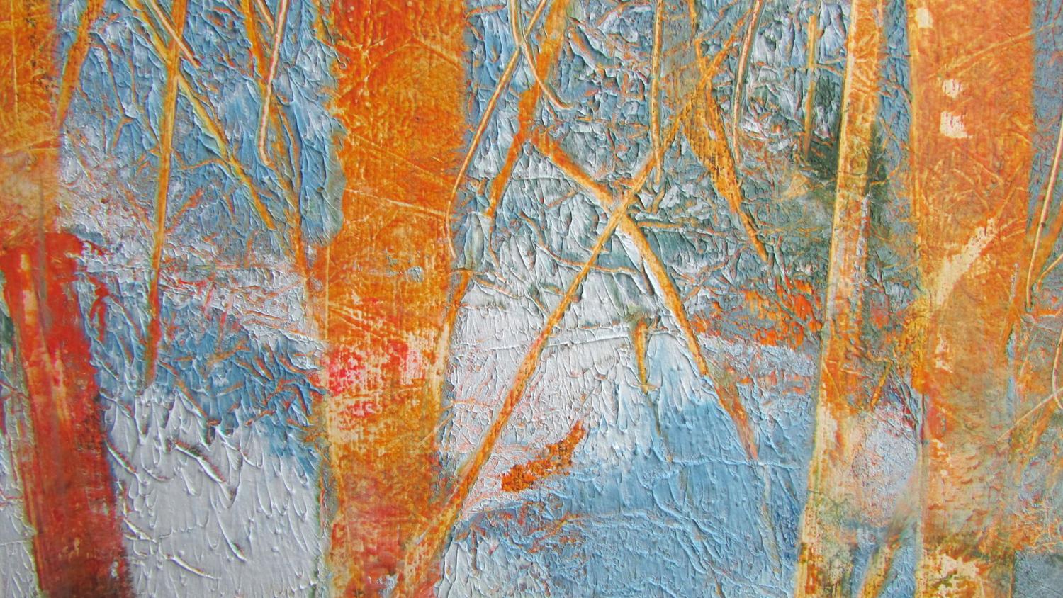 Peinture à l'huile « Bare Trees 1 » - Expressionnisme abstrait Painting par Valerie Berkely