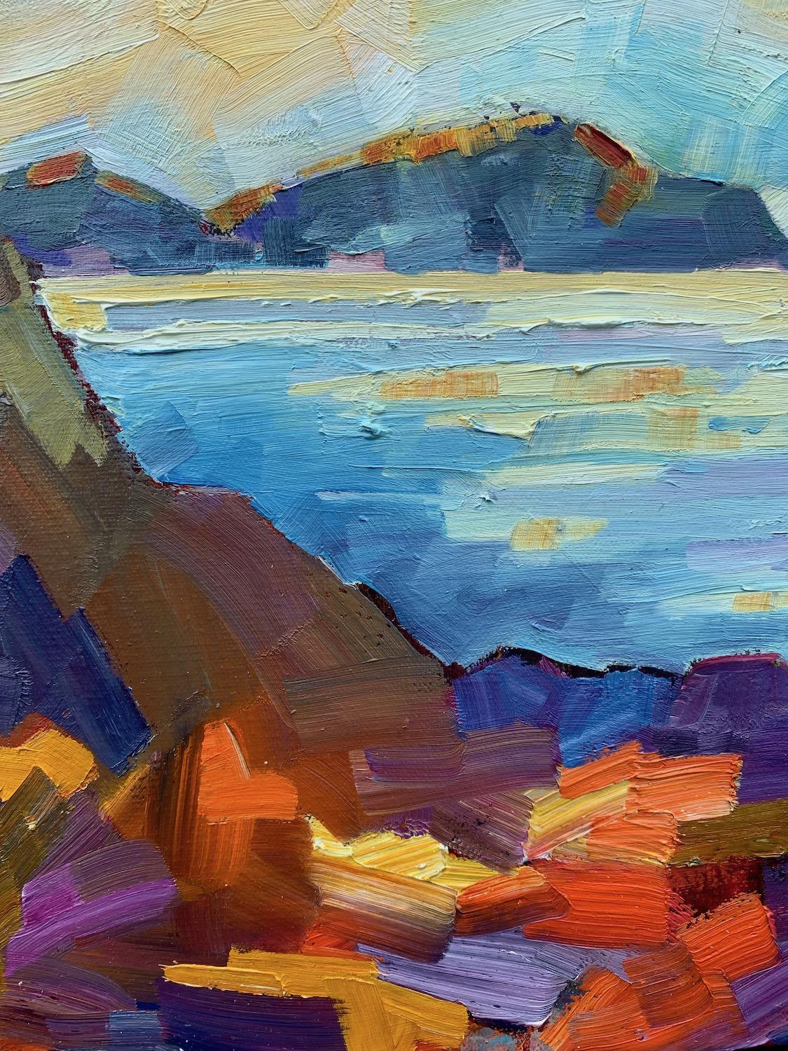 Cove, Oil Painting - Abstract Expressionist Art by Teresa Smith