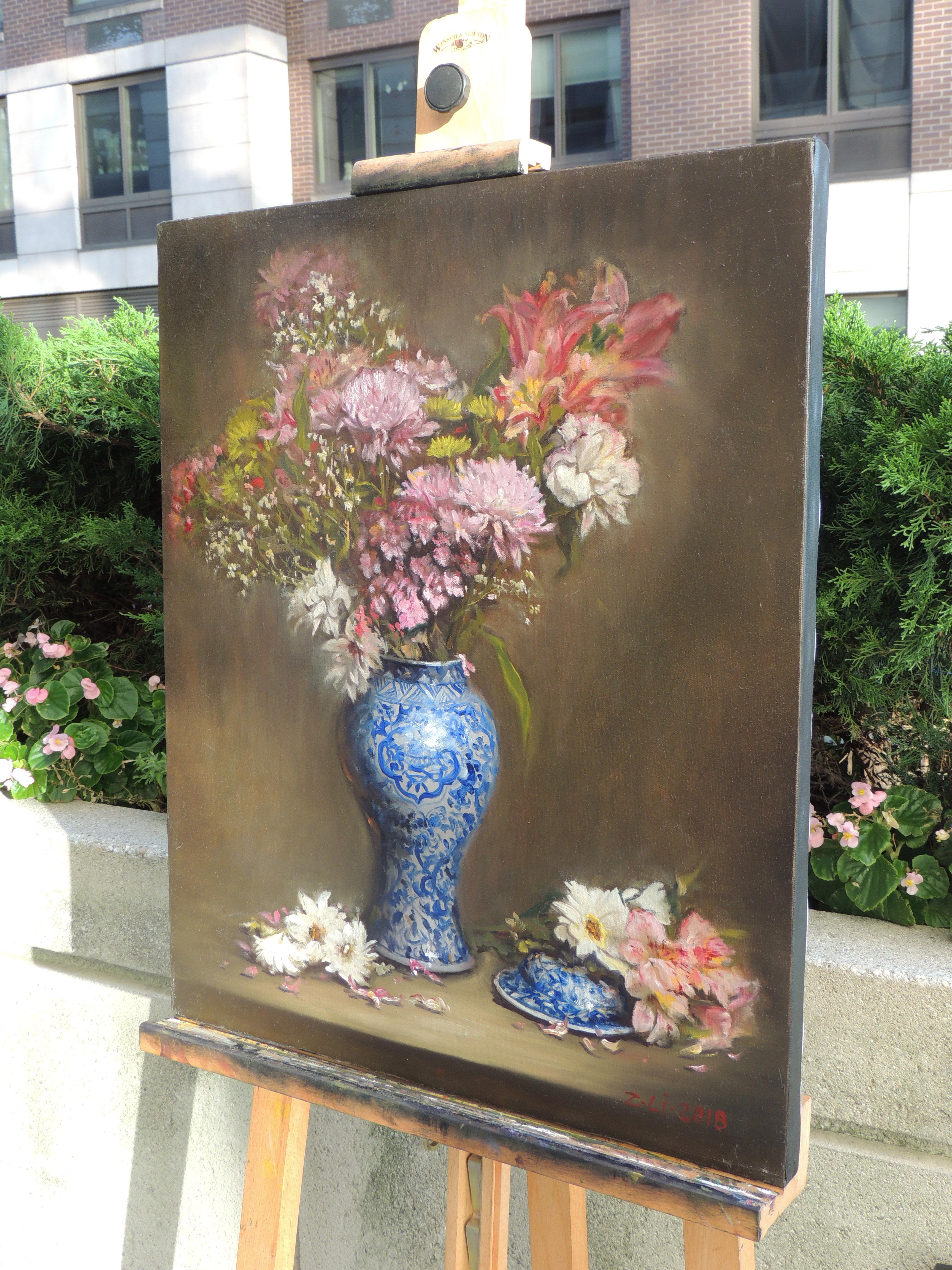 flower vase oil painting