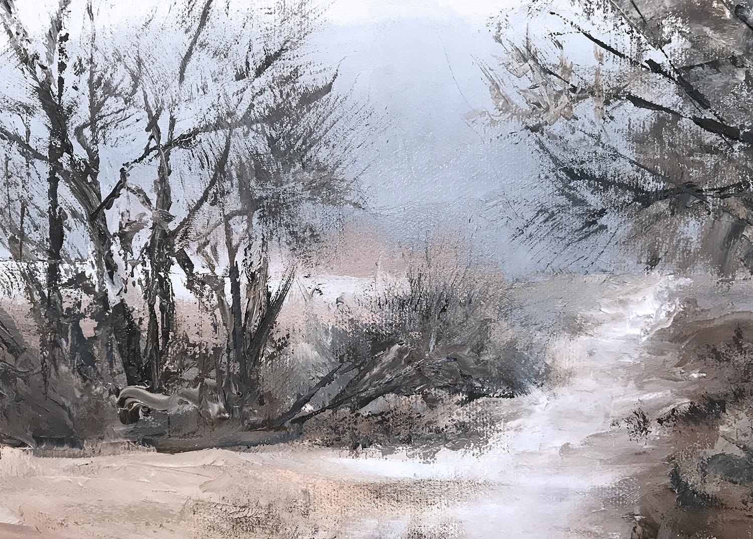 Path d'hiver, peinture à l'huile en vente 1