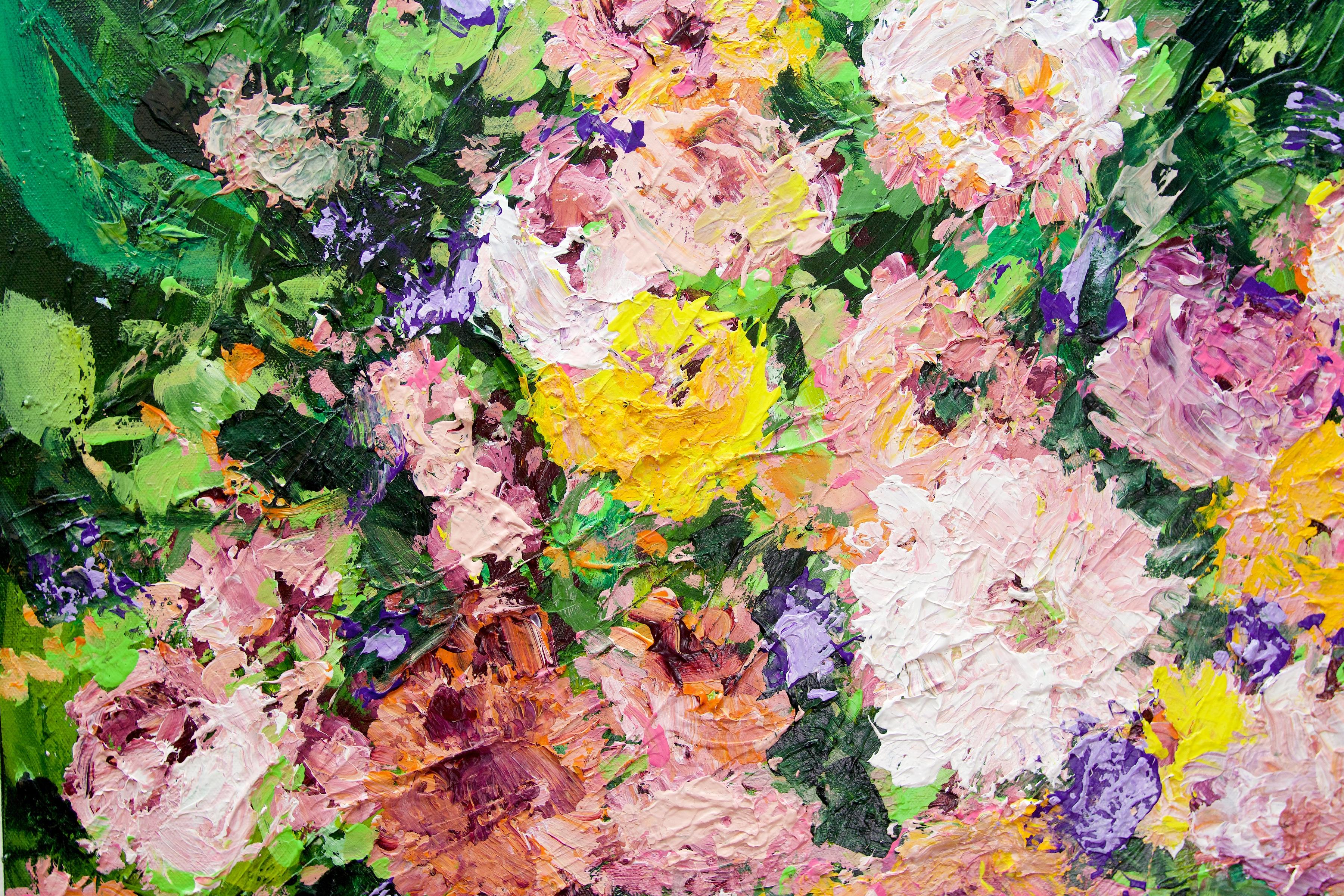 Heavenly Garden, Original Painting - Abstract Impressionist Art by Allan P. Friedlander