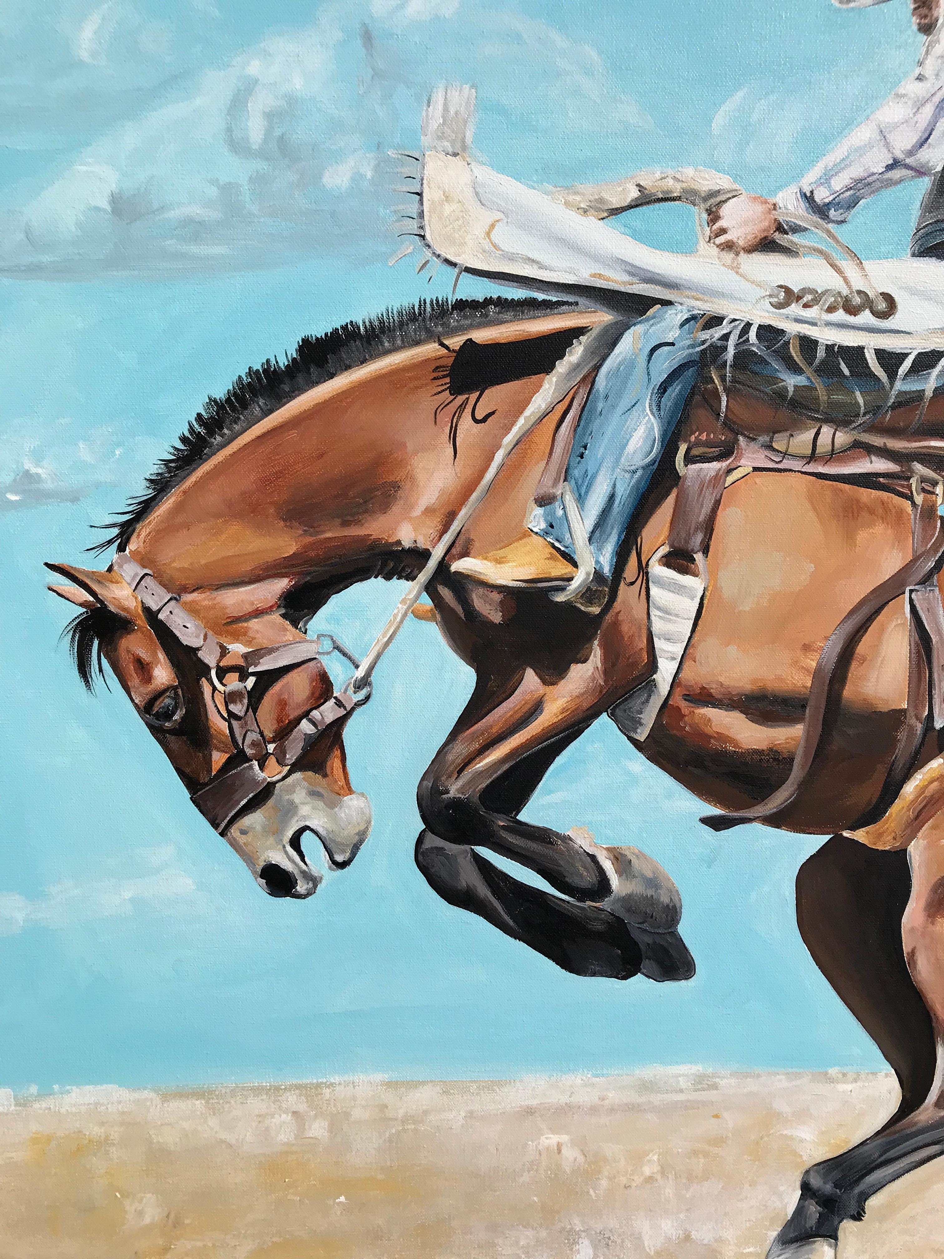 Roughstock Ride, Original Painting 1