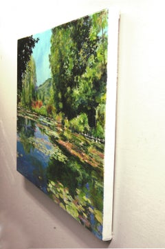 Monet's Pond at Giverny, View towards the Hill, Oil Painting