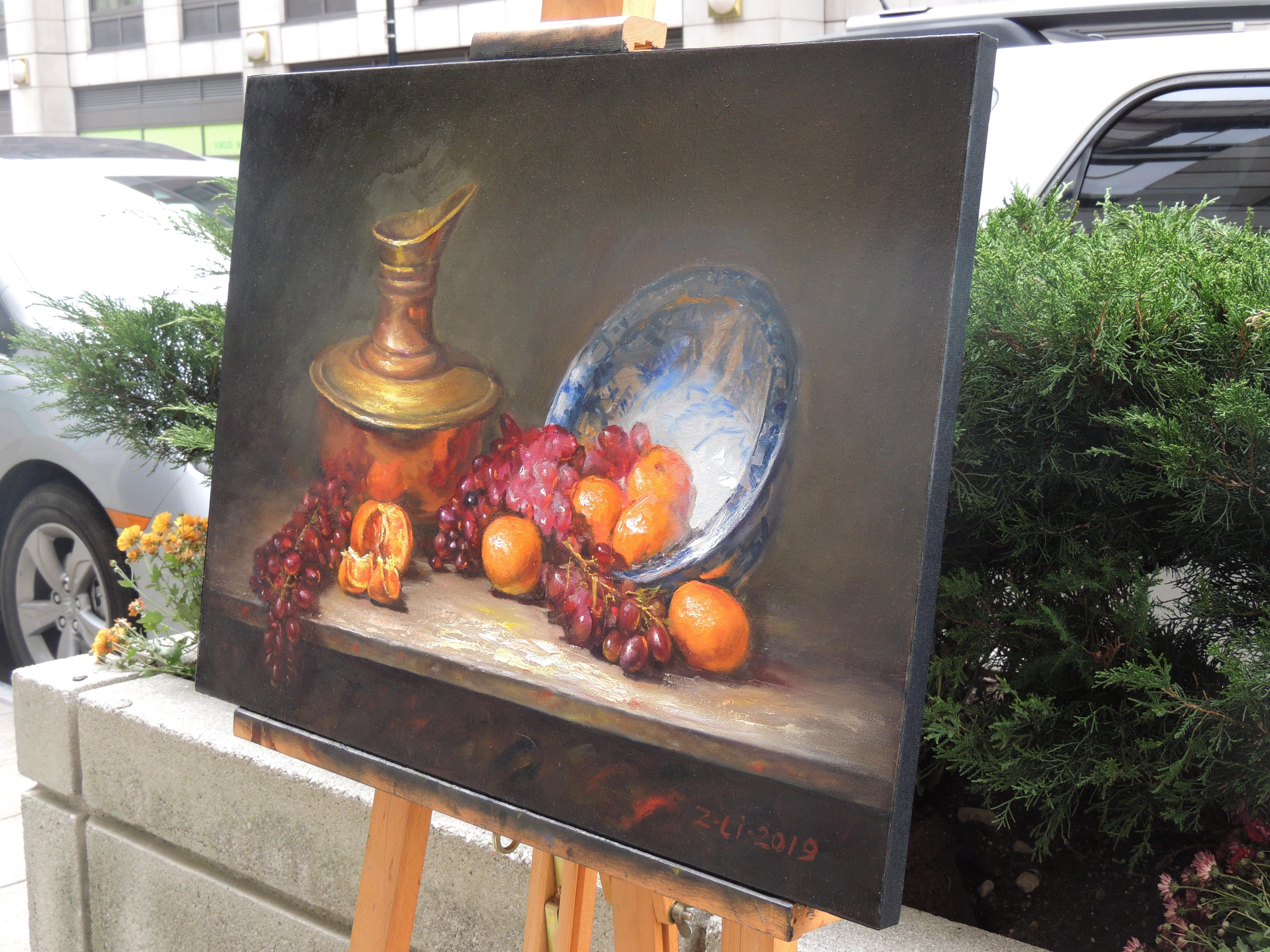 fruit bowl oil painting
