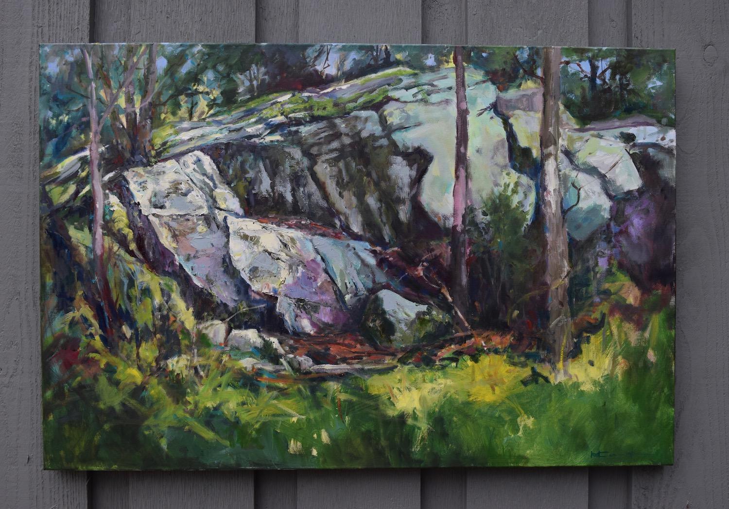 <p>Kommentare des Künstlers<br />Mickey Cunningham begann dieses Gemälde in Acryl vor Ort im Putnam Memorial Park in Bethel, Connecticut, und vollendete es dann in Öl in ihrem Atelier. 