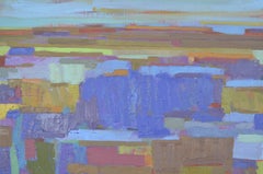 The Blue Fields and the Horizon, Abstract Oil Painting