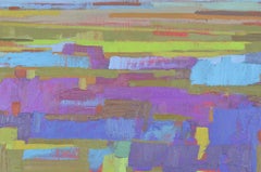 The Pink Fields and the Horizon, Abstract Oil Painting