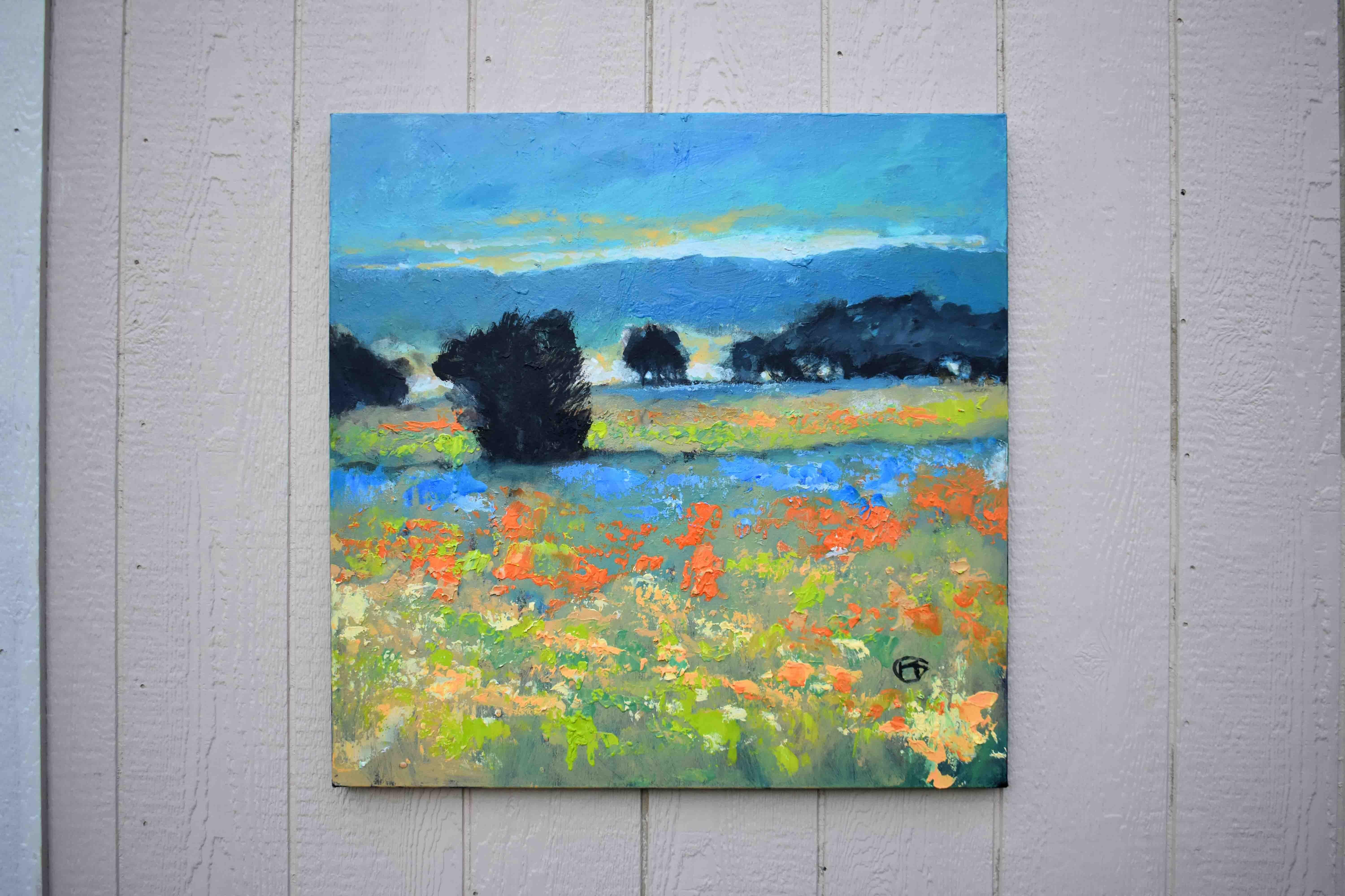 <p>Artist Comments<br />A meadow filled with wildflowers leads the eye to distant trees and a soft sky. Inspired from a scene in northern California that Kip sketched in one of his notebooks. Part of his signature series of impressionist landscapes.