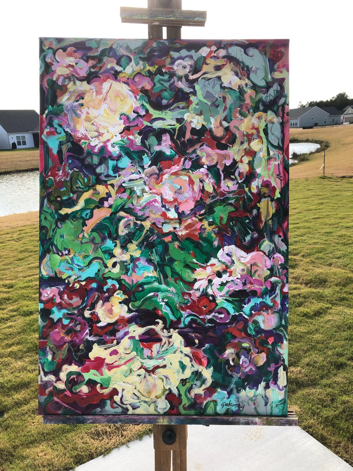 Giardino fantastico 11, Pittura astratta - Painting Astratto di Sheila Grabarsky