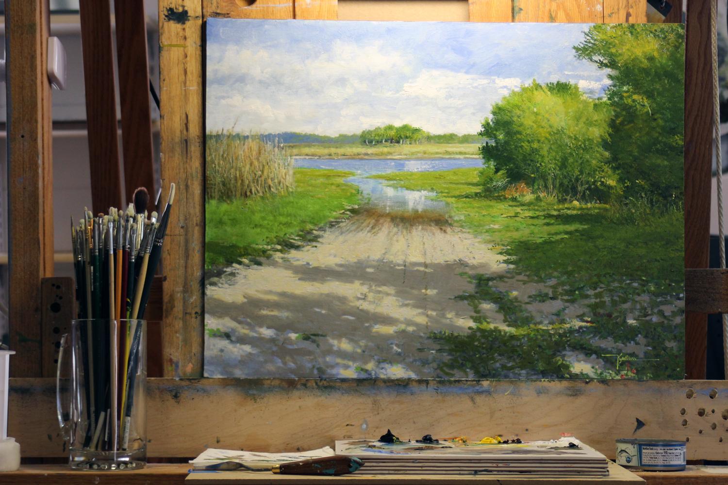 <p>Commenti dell'artista<br />Pomeriggio al lago in stile classico. Le ombre delicate in primo piano lasciano spazio all'acqua scintillante in lontananza. La scena è ben inquadrata a sinistra e a destra e in lontananza con alberi e giunchi. 