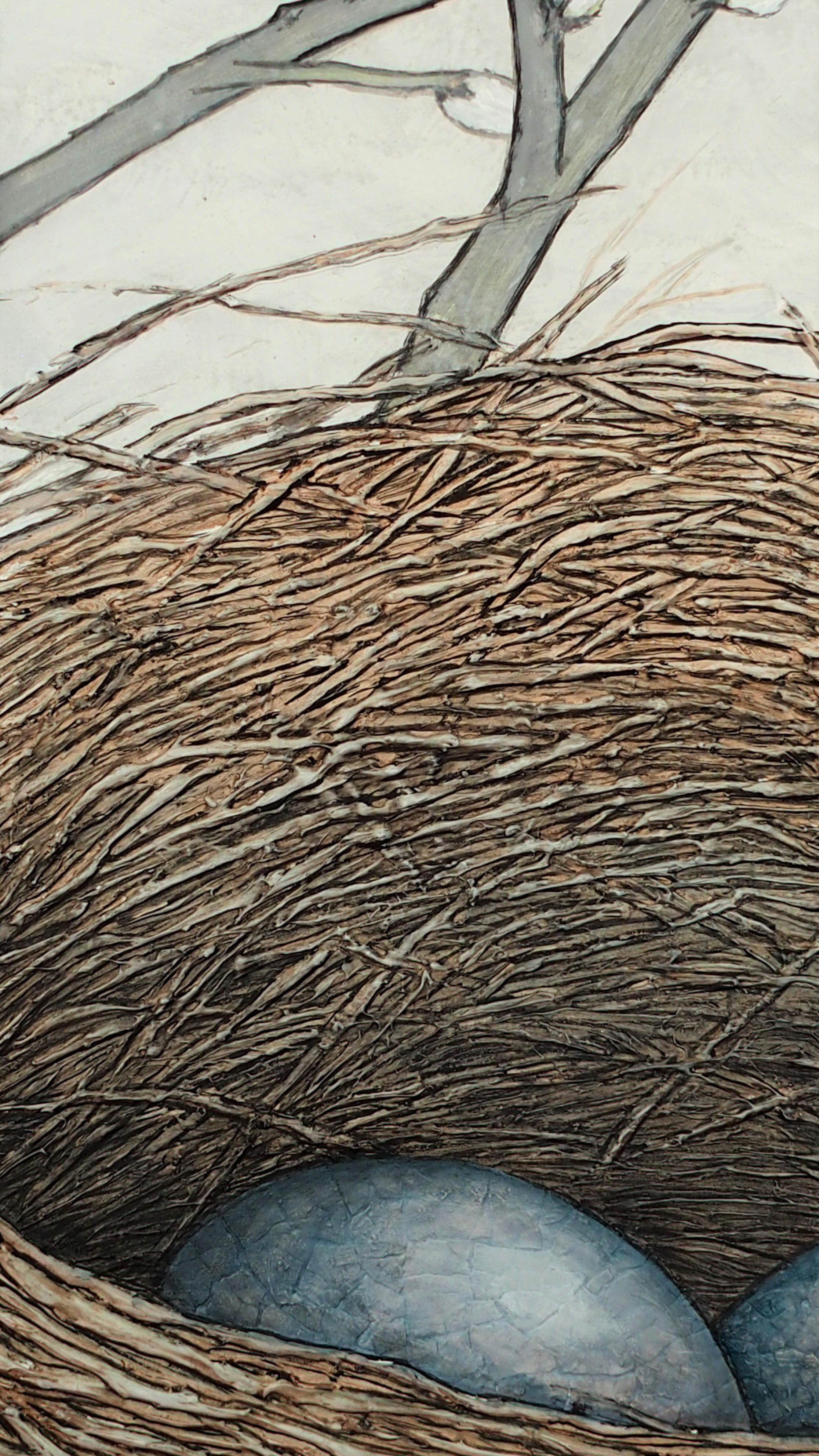 <p>Artist Comments<br />Two new eggs in their nest. Jennifer completed the piece on New Years Day and a phrase from a quote by the poet Rainer Maria Rilke seemed a fitting title - 