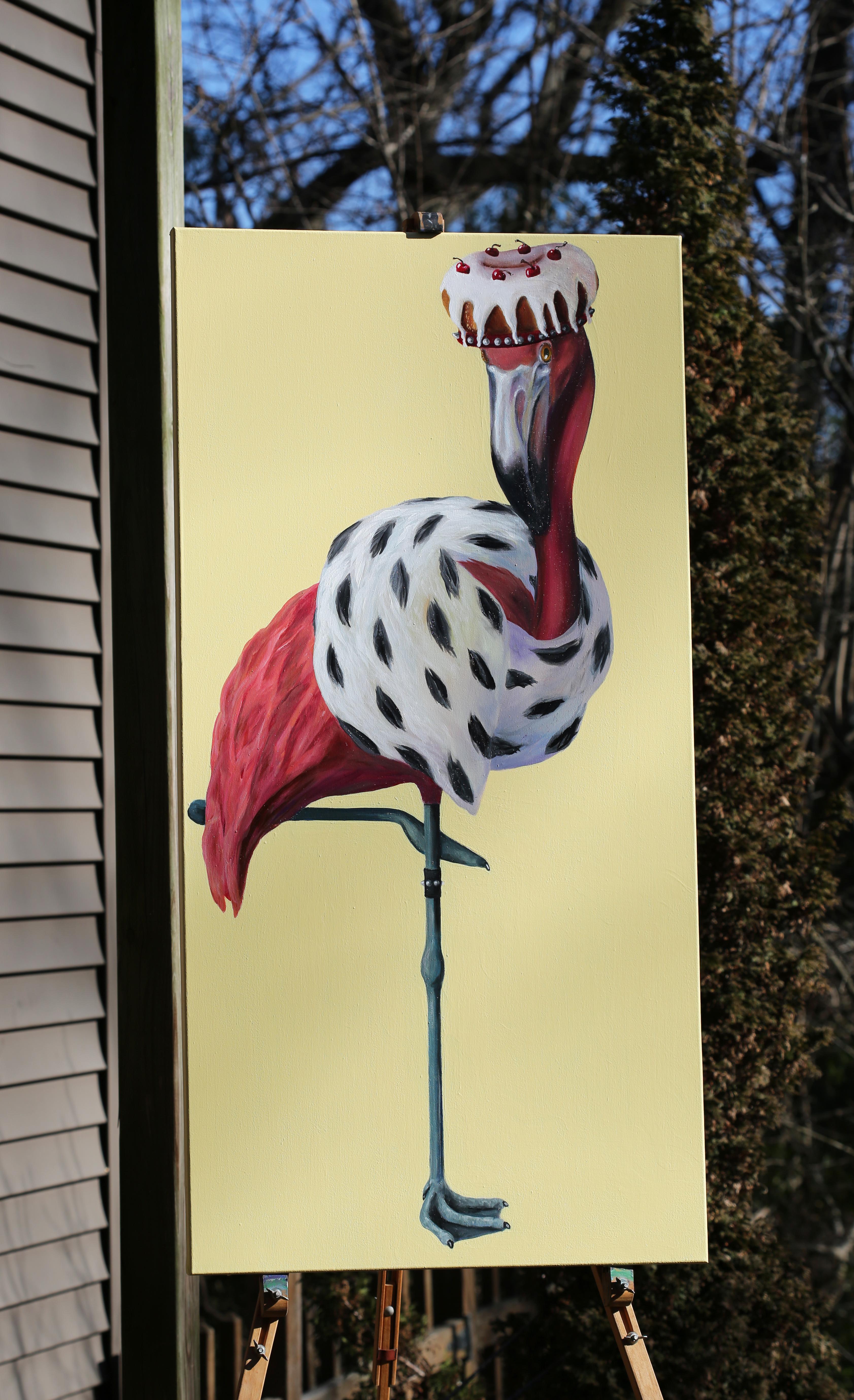 Queen Freddie, Oil Painting - Beige Animal Painting by JJ Galloway