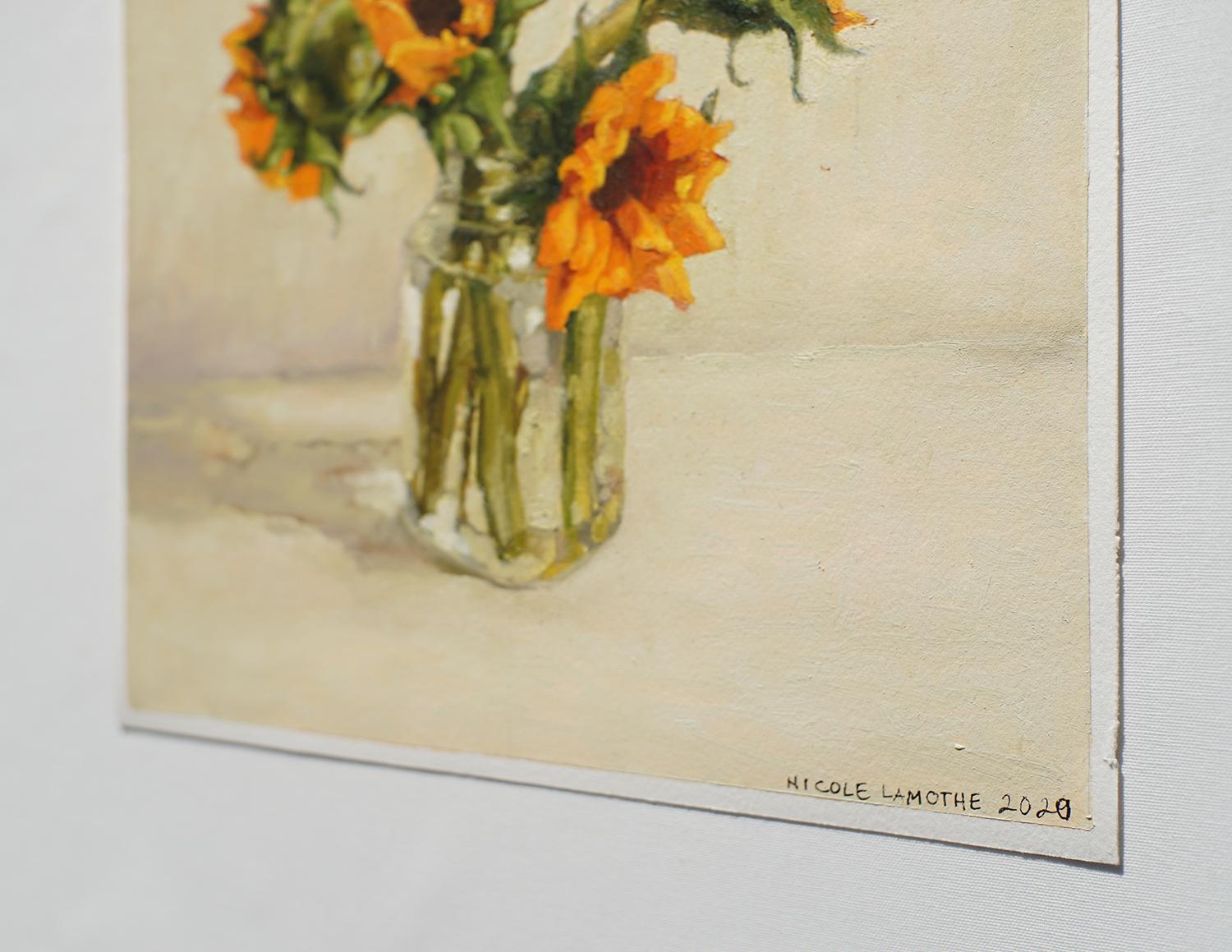 Petite jarre de soleil, peinture à l'huile - Painting de Nicole Lamothe