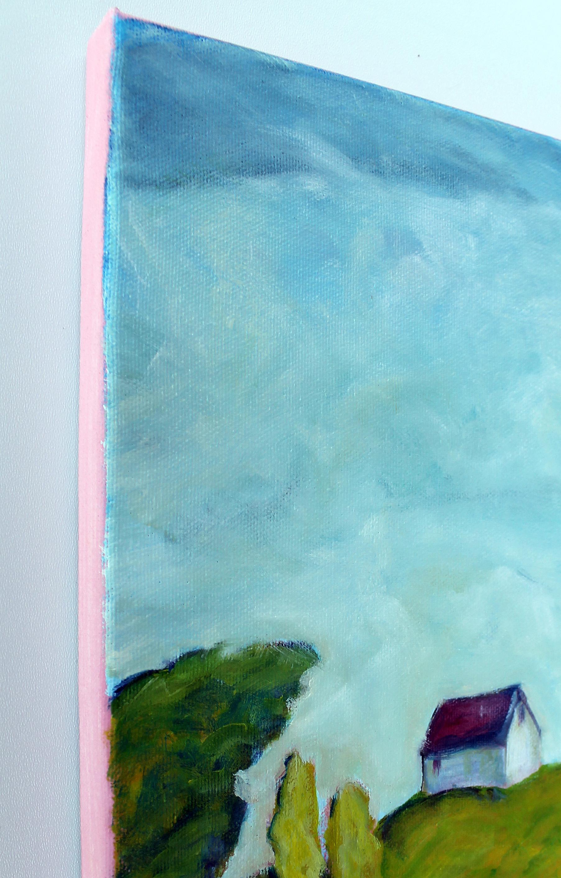 The White Church, Rumford Center, peinture à l'huile - Painting de Doug Cosbie