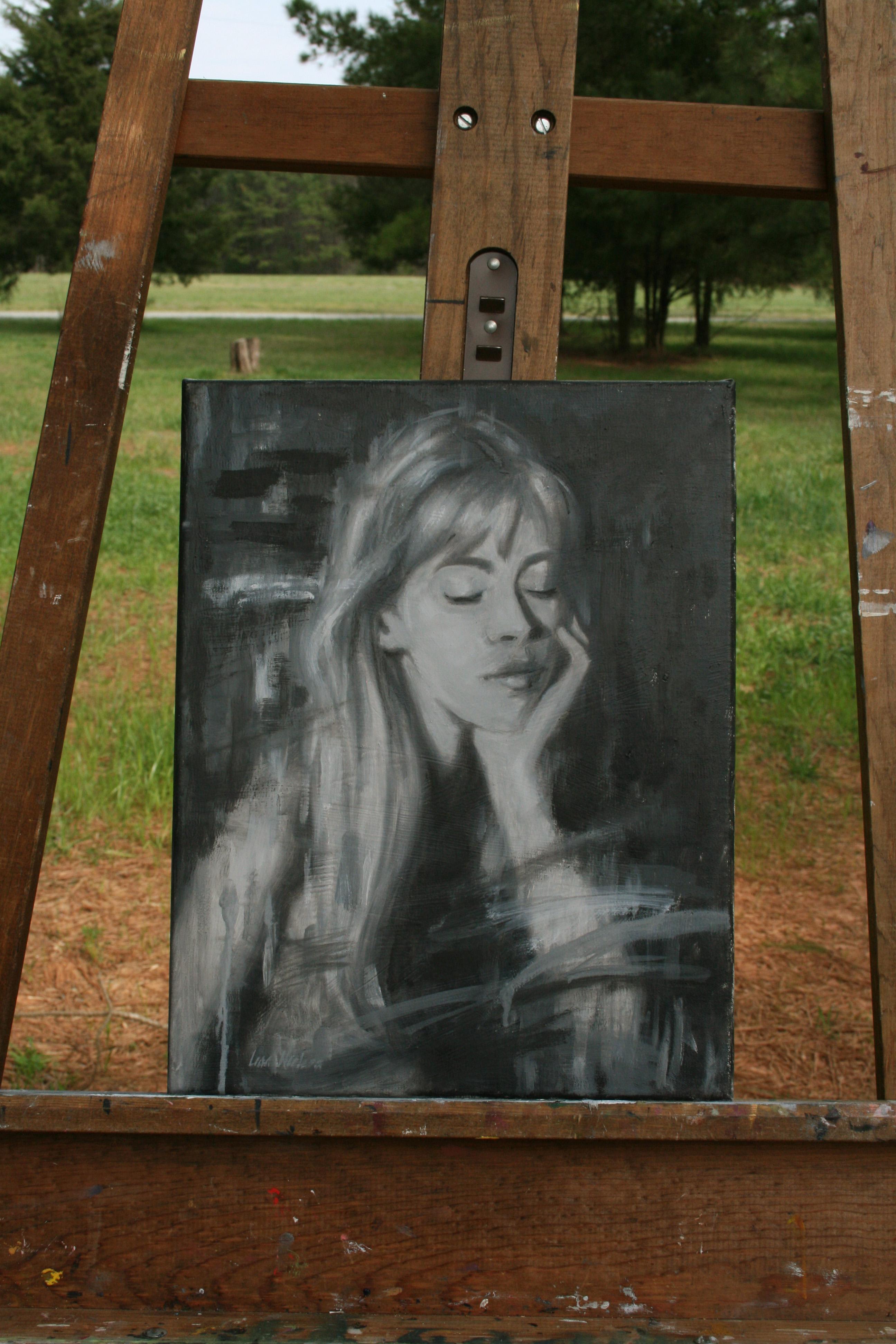 Nel momento, Pittura a olio - Painting Realismo americano di Lisa Nielsen