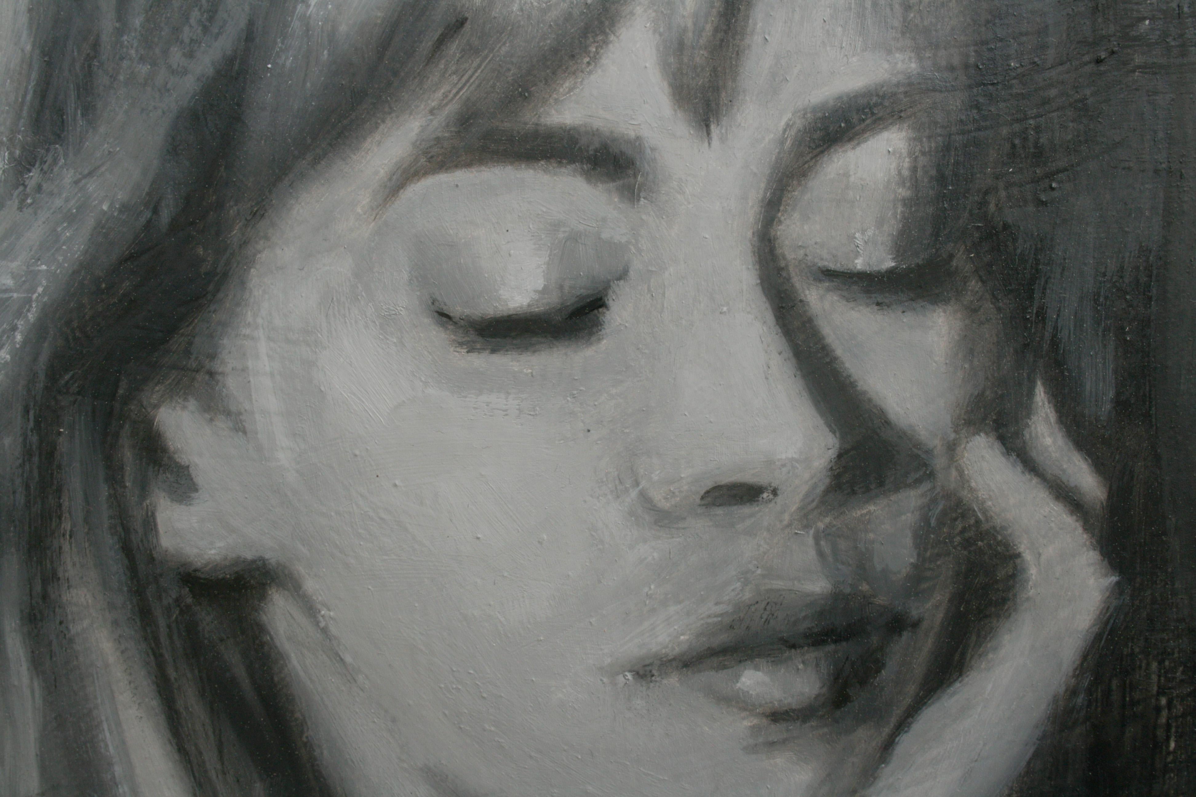 Nel momento, Pittura a olio - Figurative Painting Nero di Lisa Nielsen