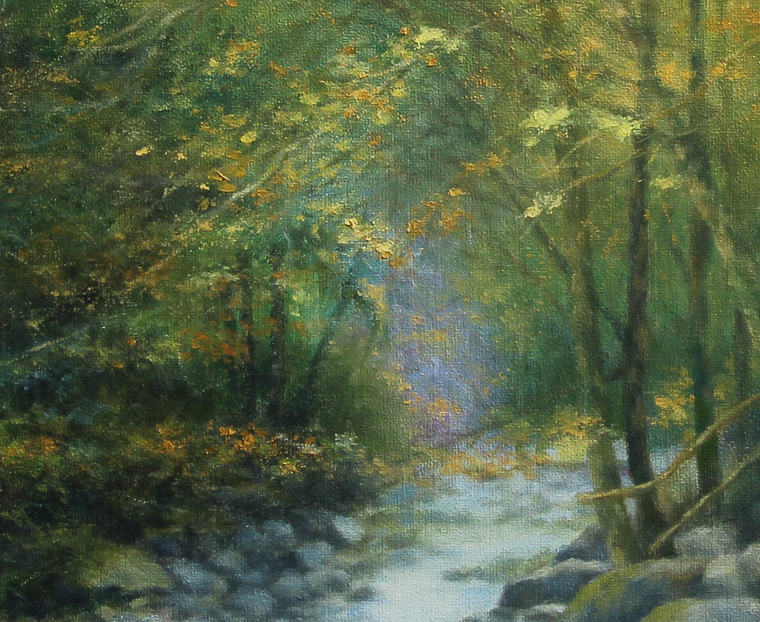<p>Artist Comments<br />A classic, soft focus view of a small stream flowing through the woods. 