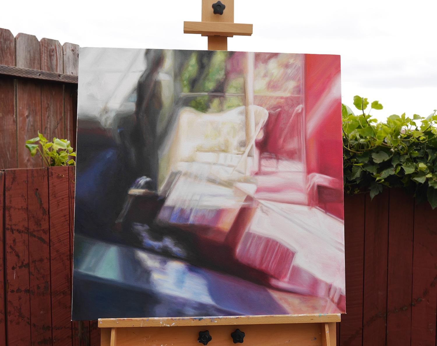 Situazioni sconosciute, Pittura ad olio astratta - Painting Astratto di Kristen Brown