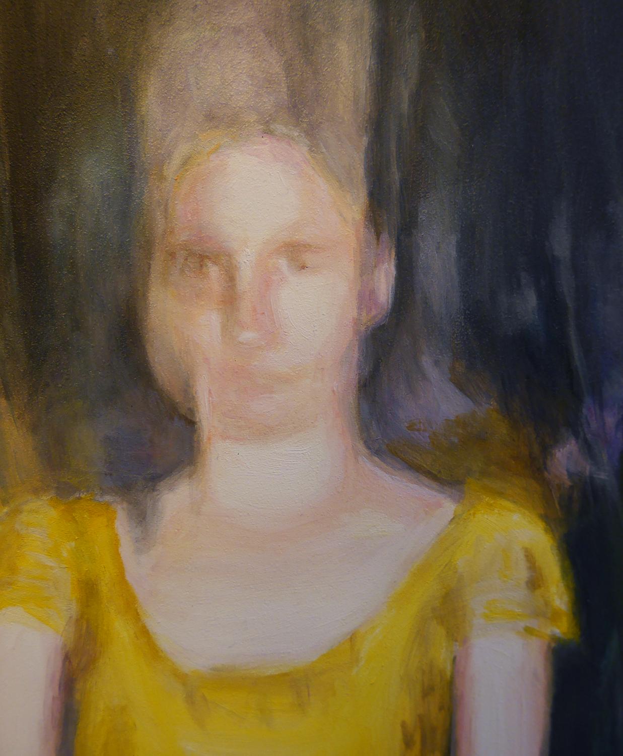 <p>Artist Comments<br />A woman in a yellow dress evokes feelings of nostalgia and mystery in this ethereal glimpse of a moment in time. The frozen stance and careful gaze of the almost ghostly figure arouses ambiguity and questions about the nature
