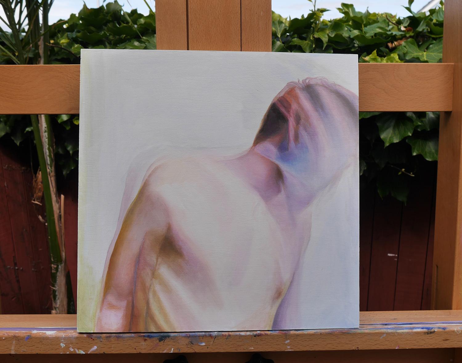 Continuous Movements, Oil Painting - Gray Nude Painting by Kristen Brown