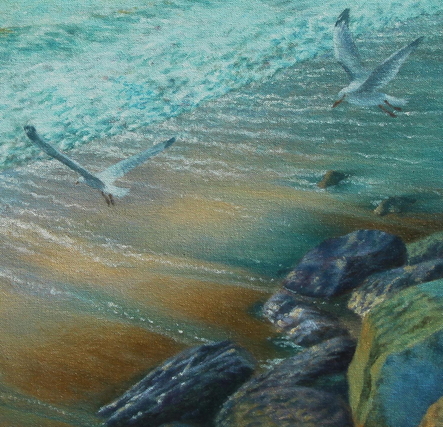 <p>Artist Comments<br />Jo painted this seascape after a summer visit to her aunt's in Pacifica. California. 