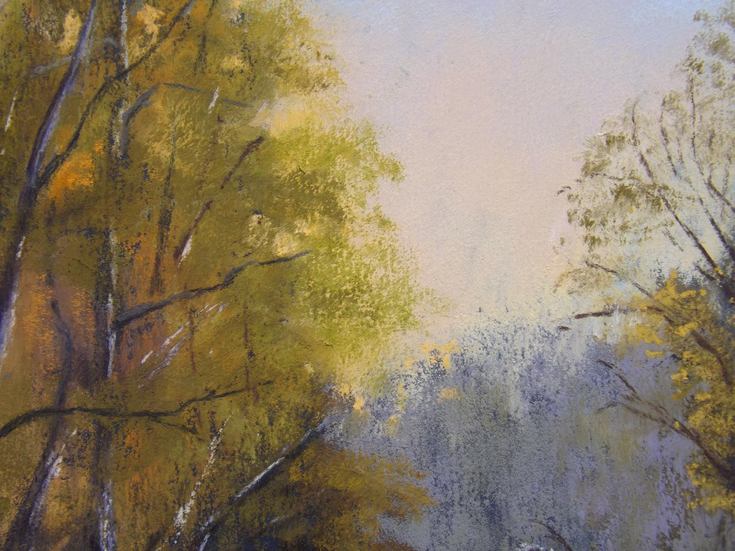 <p>Artist Comments<br />Patricia set up her easel at one of her favorite spots along the American River and painted a small study of the early morning scene. Then she went back to her studio and for several days created a series of paintings from