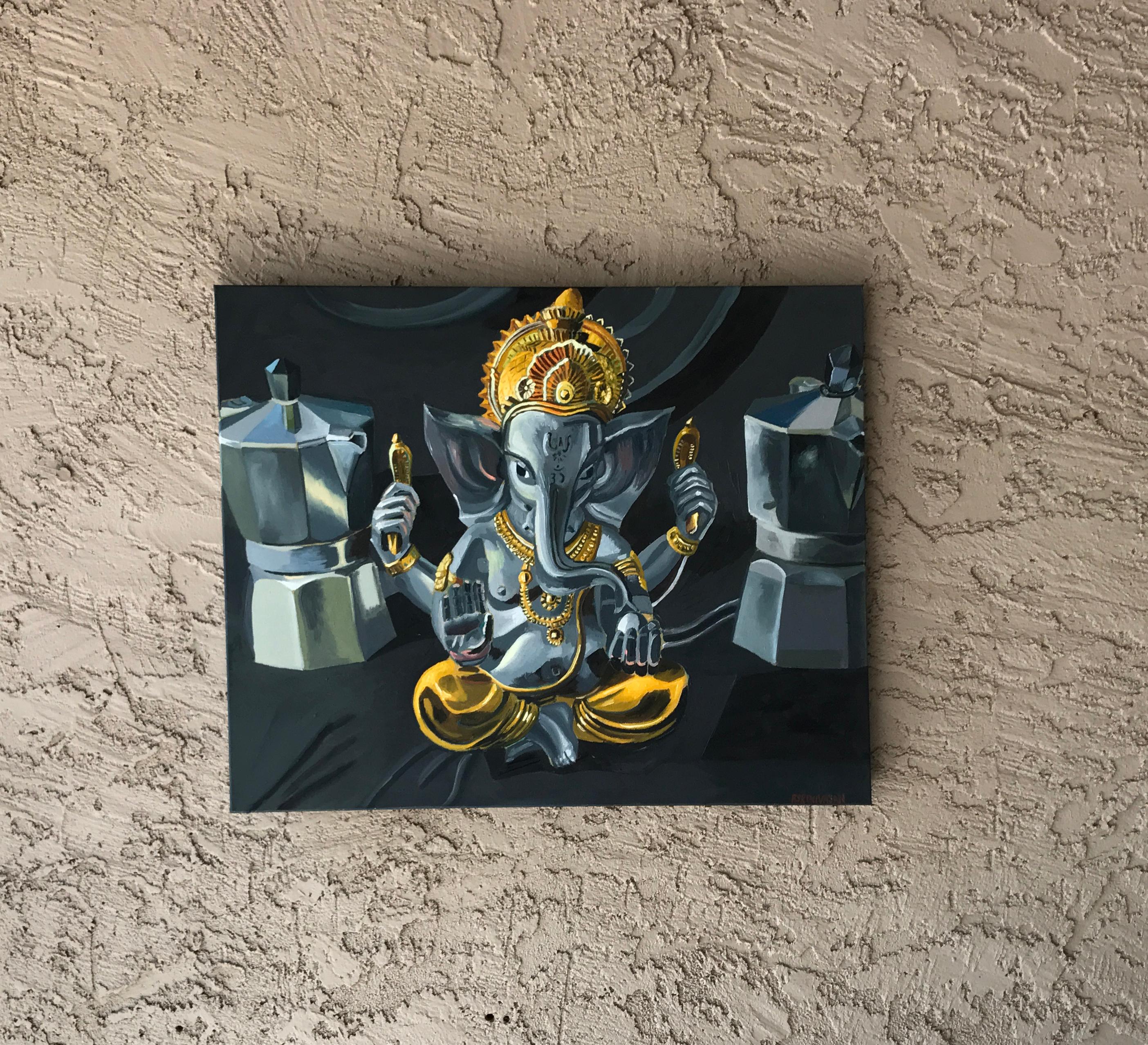 oil painting of ganesha