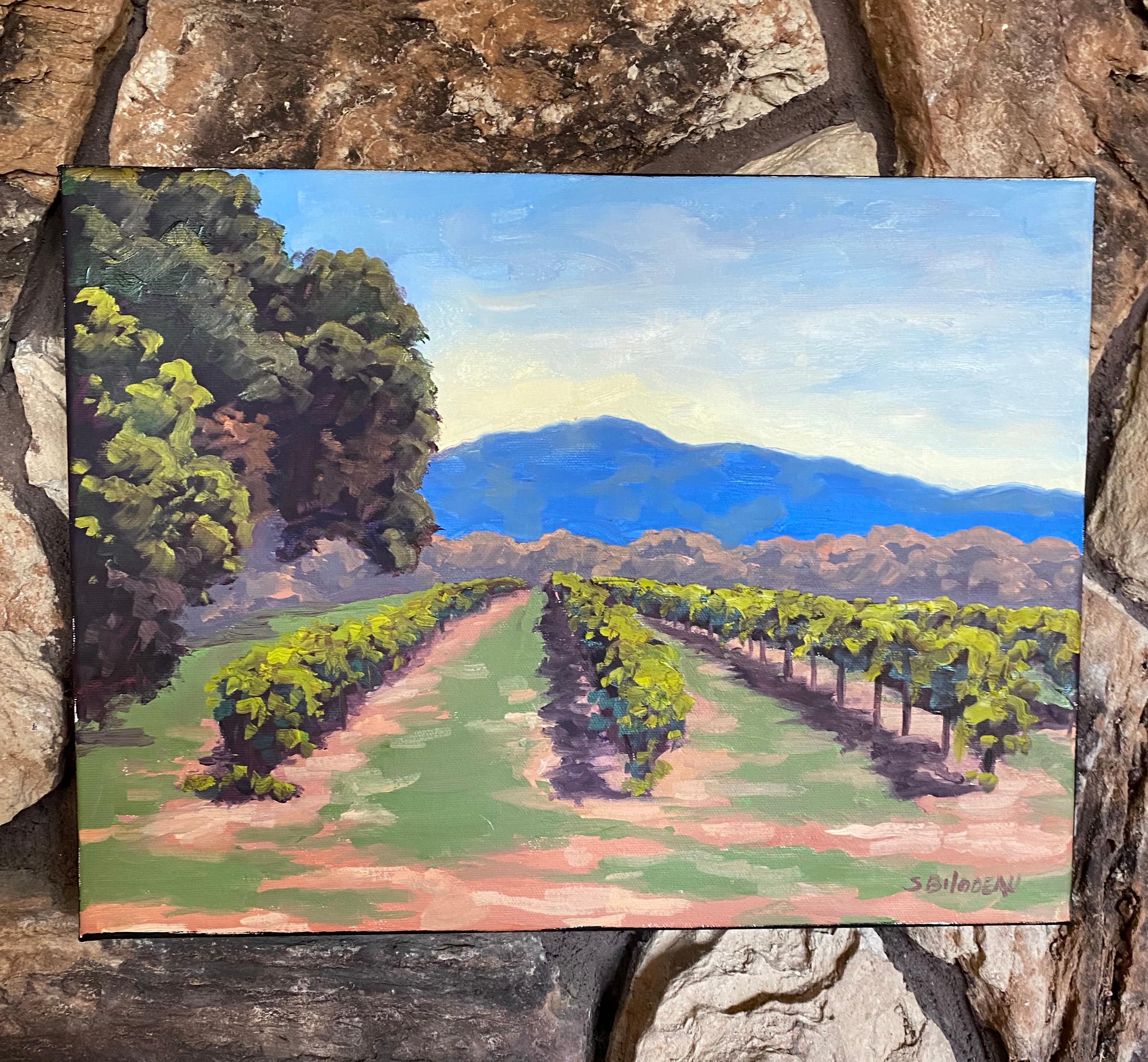 <p>Artist Comments<br>Vineyards in Kelseyville in Lake County, California. This view is from the intersection of Renfro Road and Holdenreid Road looking towards Mt Konocti. Artist Steven Guy Bilodeau utilizes a classic painting technique called alla
