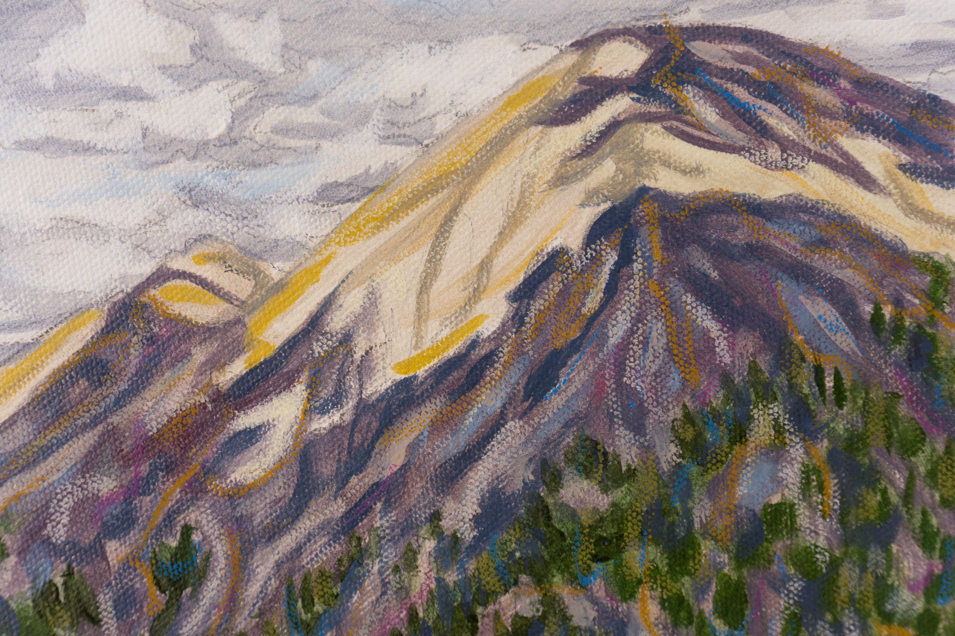 <p>Artist Comments<br />A panoramic view of peaks along the Utah/Colorado border. Crystal says she was inspired by a beautiful September hike up South Mountain in the La Sal Range in Utah. 