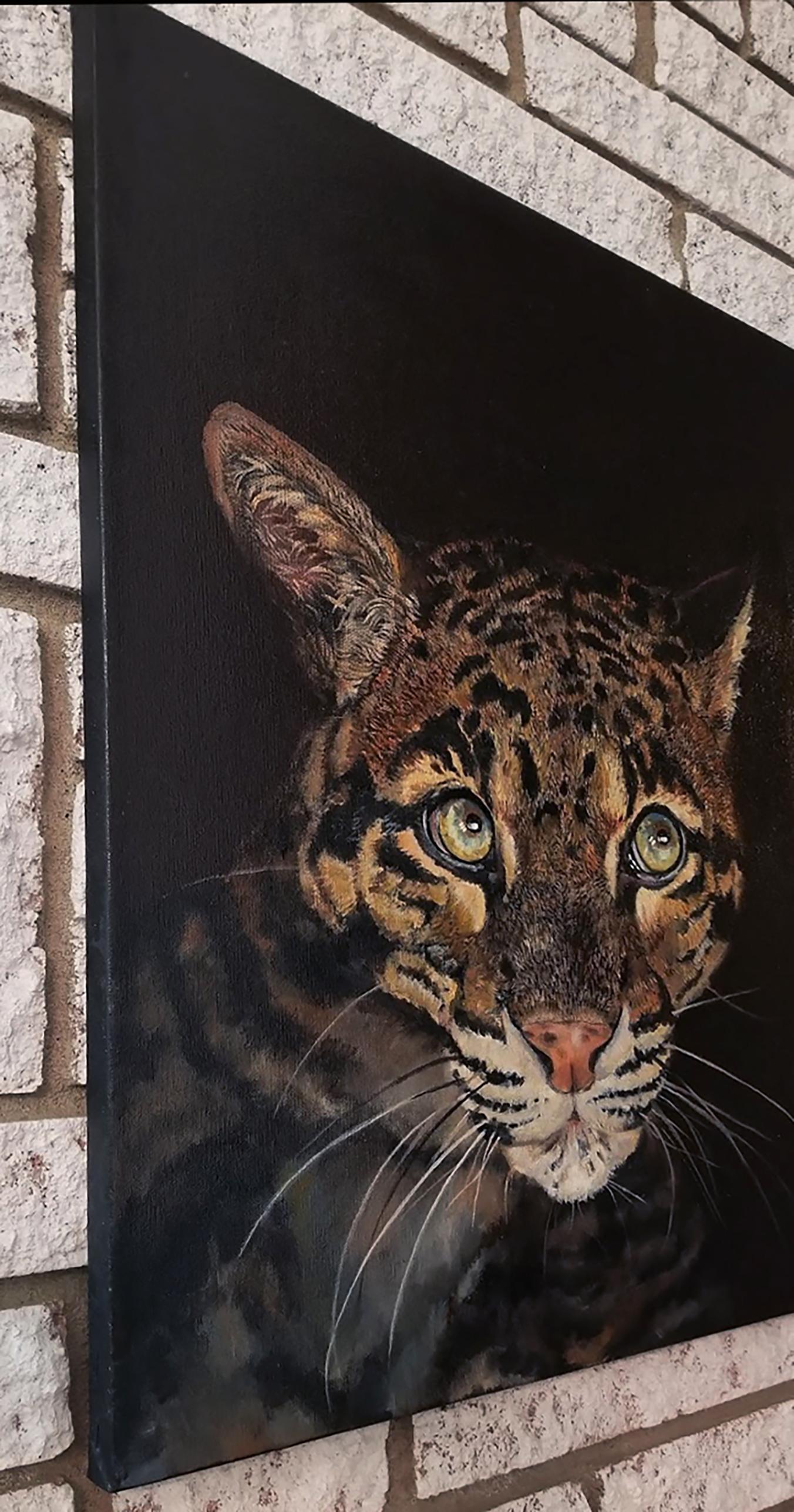 clouded leopard painting
