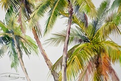 Palmen aus Kokosnussholz (Komposition 1), Originalgemälde