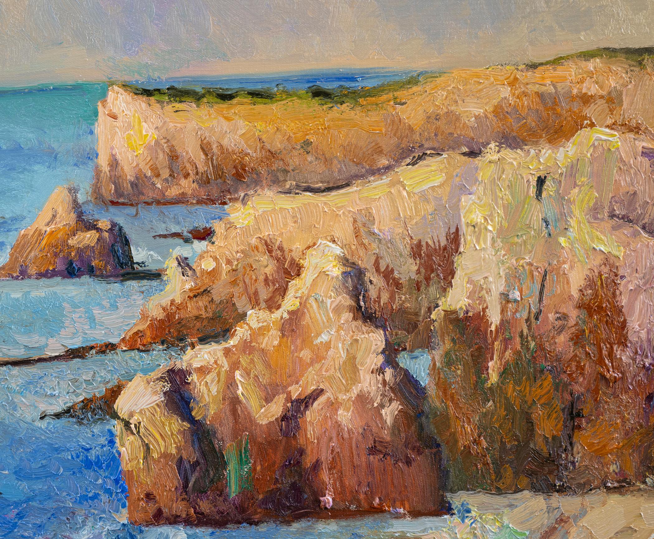 Océan Pacifique, rochers, peinture à l'huile - Impressionnisme abstrait Art par Suren Nersisyan