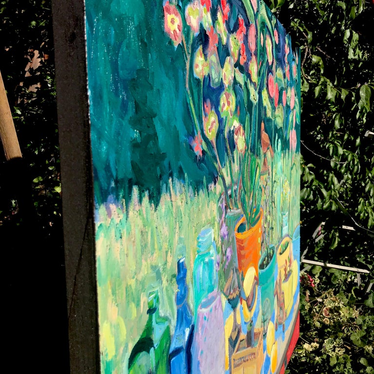 James Hartman Still Life in Garden Oil Painting For Sale at 1stDibs