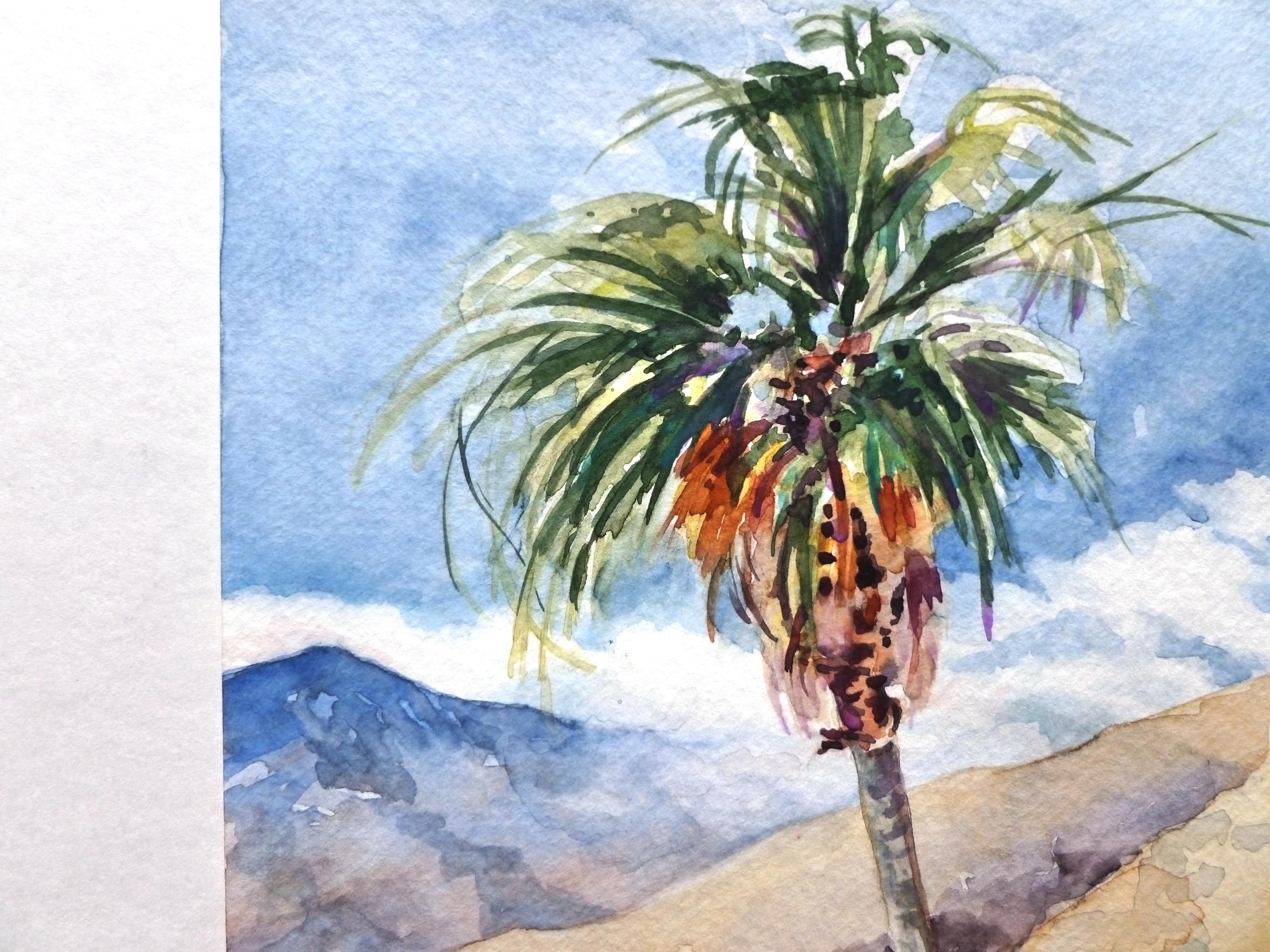 Palm Springs Palm, Originalgemälde (Abstrakter Impressionismus), Art, von Catherine McCargar