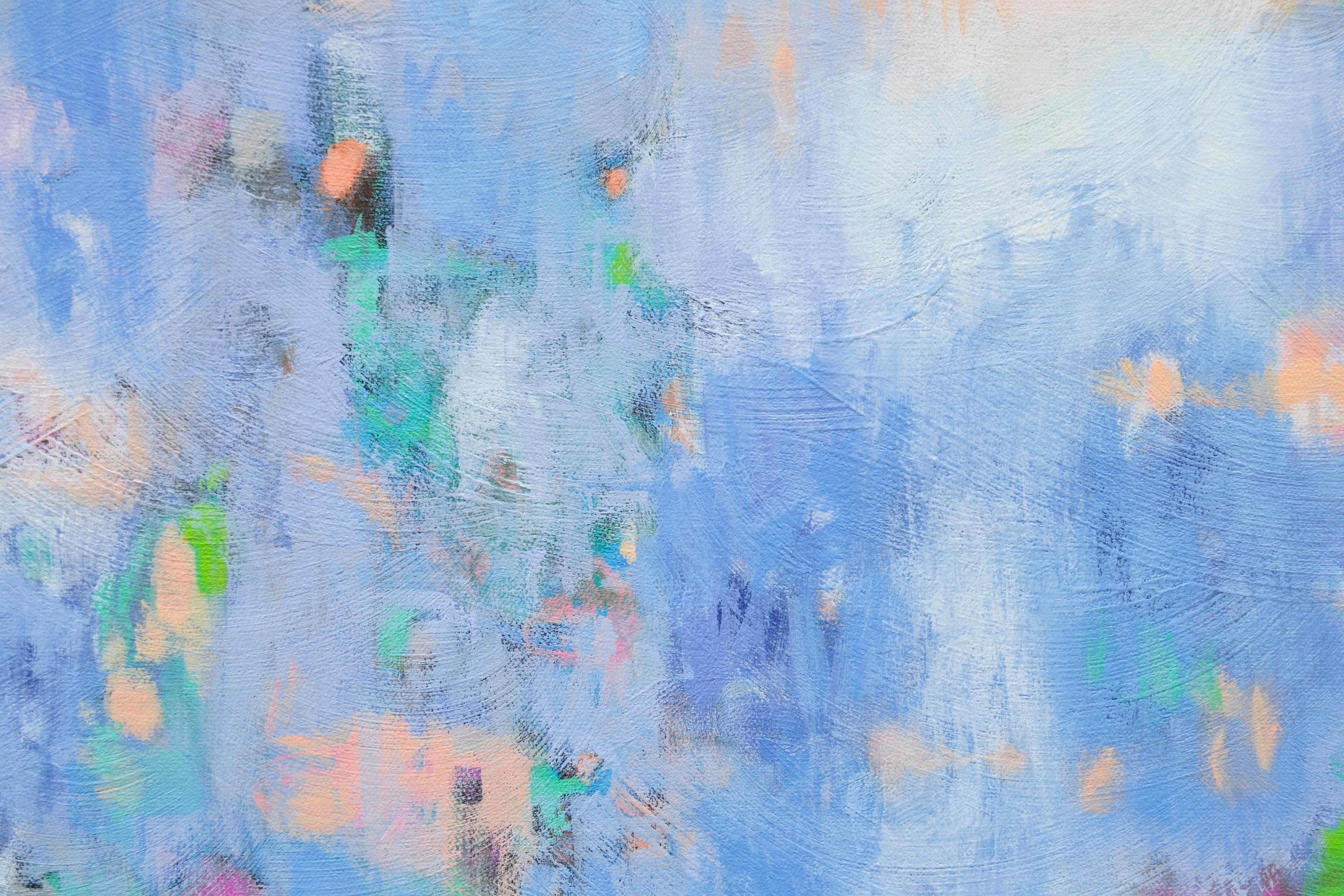 Méditation II, peinture abstraite - Bleu Abstract Painting par Natalie George
