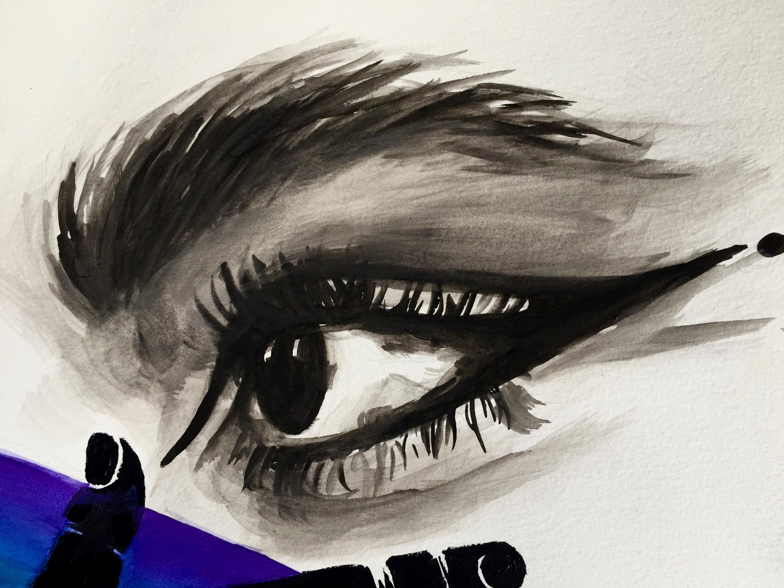 Peinture originale « Expecting #1 » - Beige Figurative Art par Amber Flora Reid