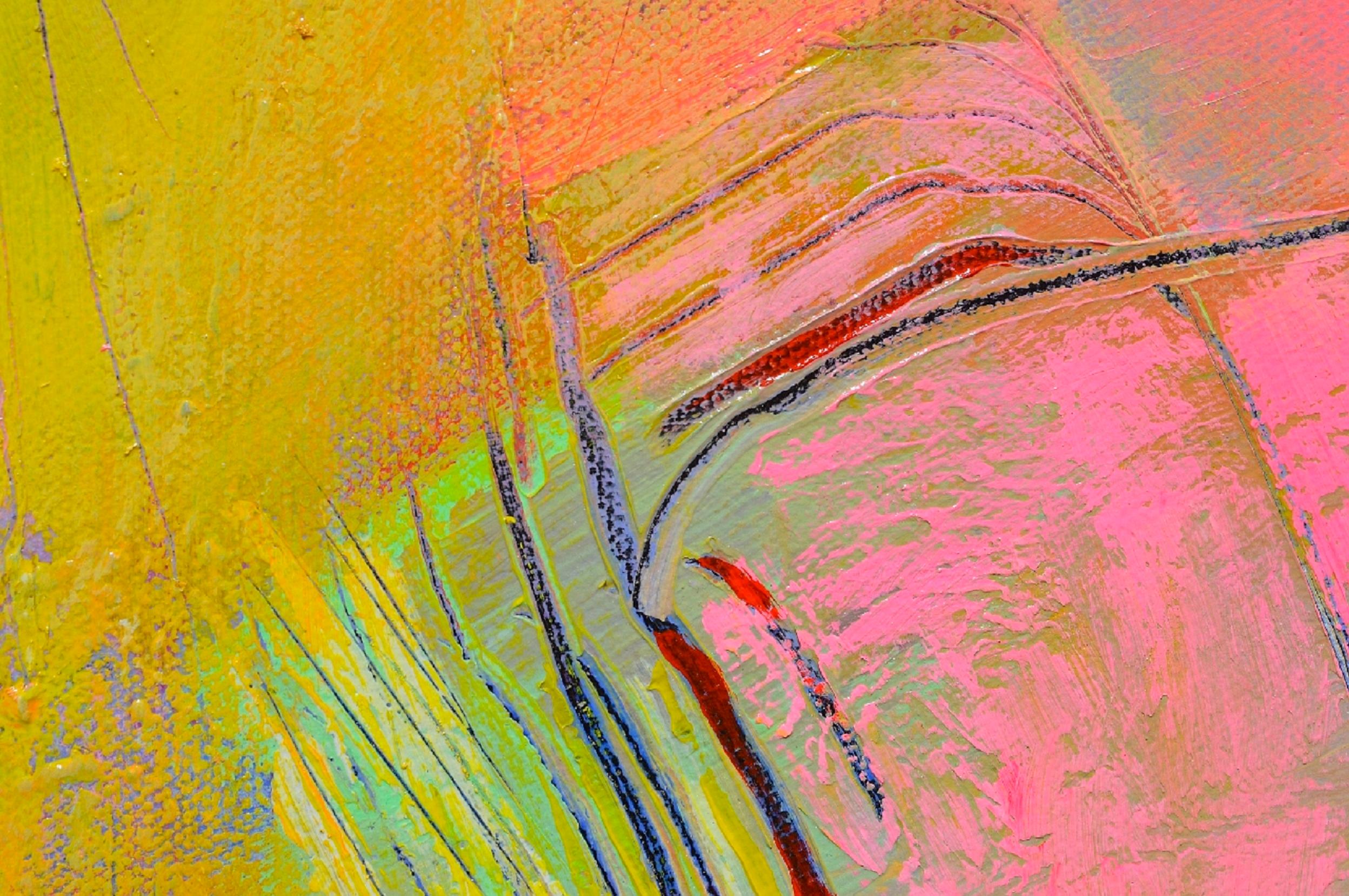 Paesaggio astratto con cerchi, pittura astratta - Abstract Painting Marrone di Patrick O'Boyle