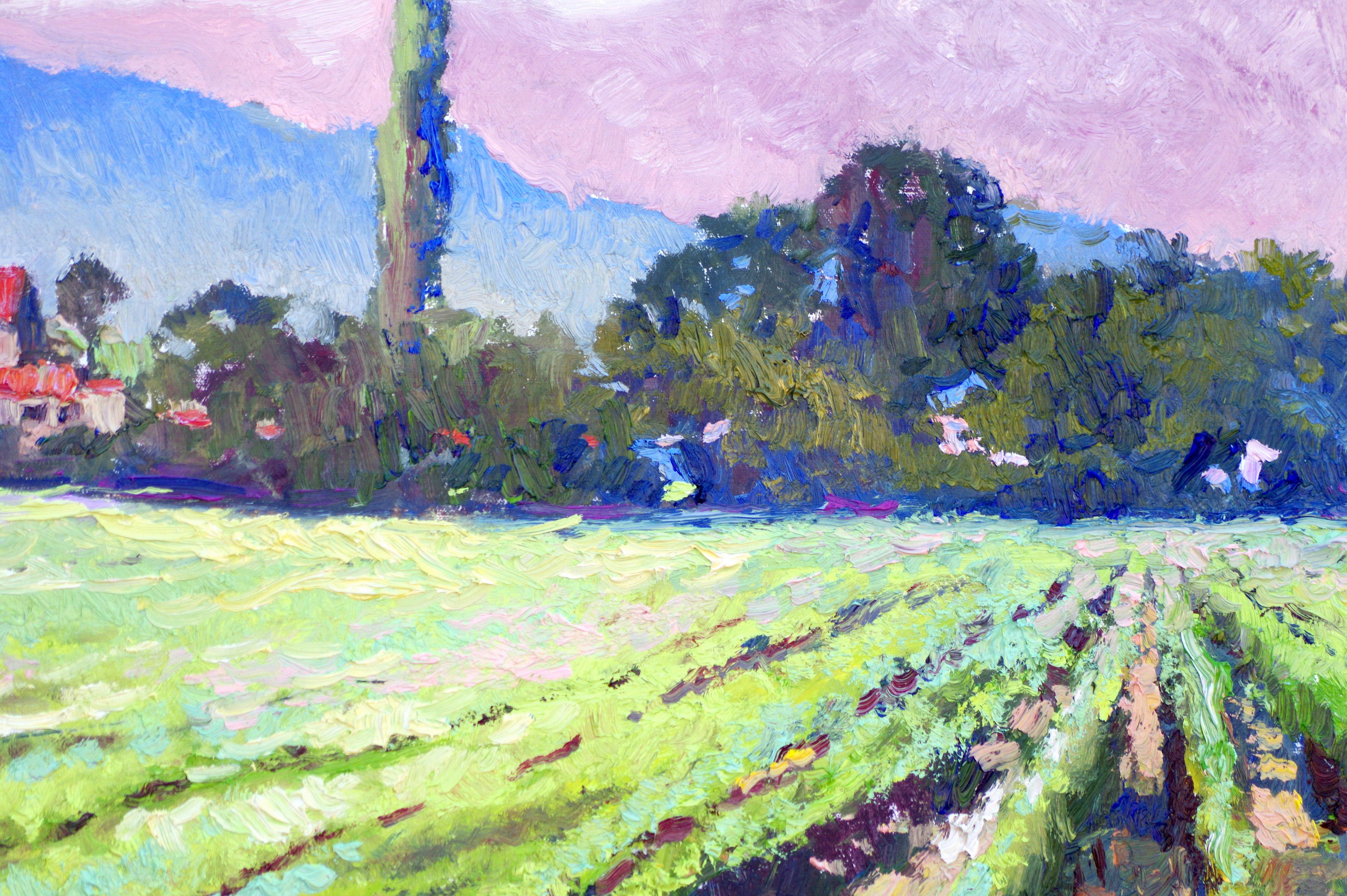 Vineyards, Early Summer Morning, California, Oil Painting 1