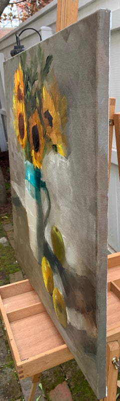 Sunflowers with Yellow Apples, Oil Painting