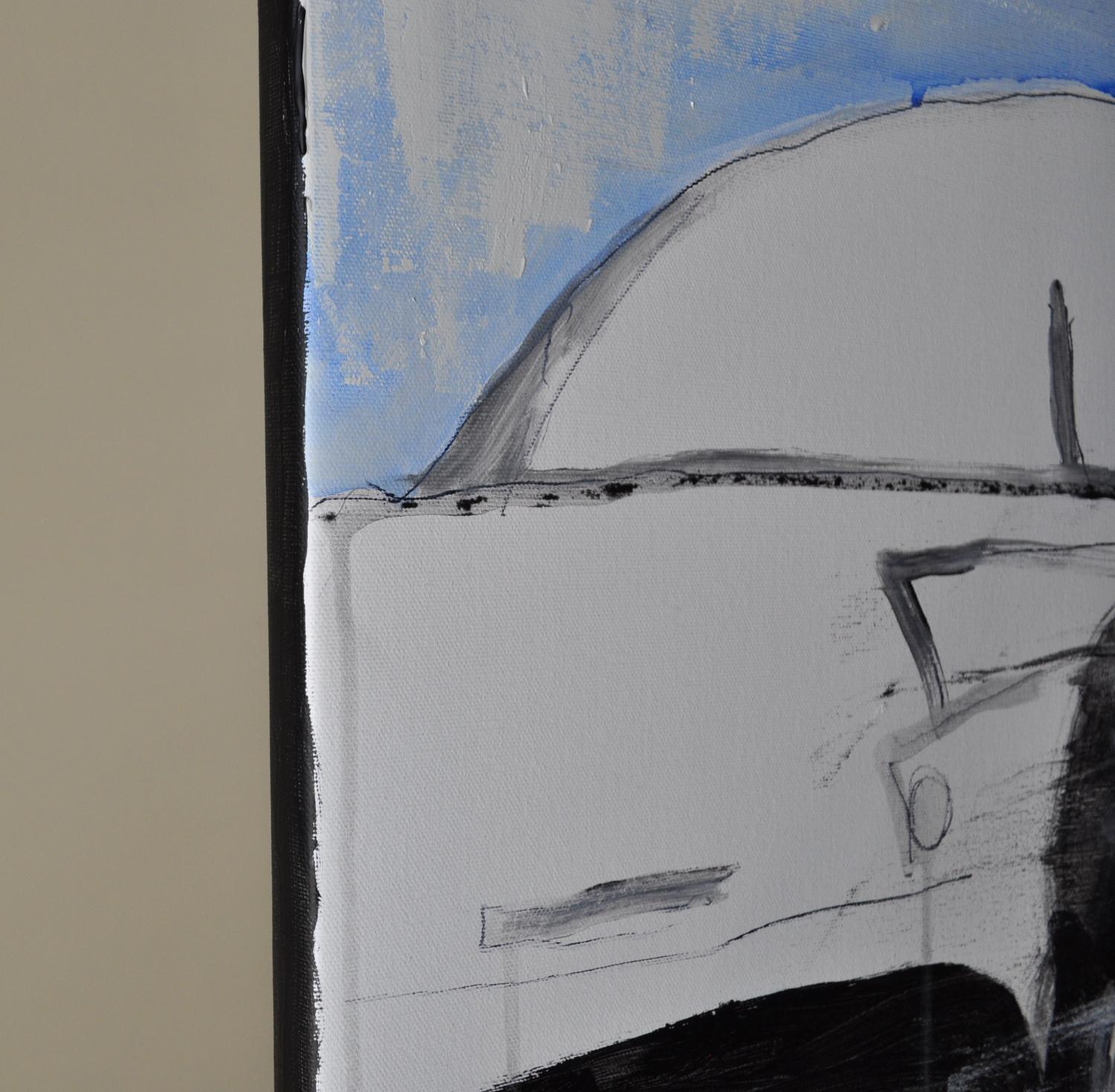 Cammina per la città molto velocemente, Pittura originale - Painting di Mark Cudd