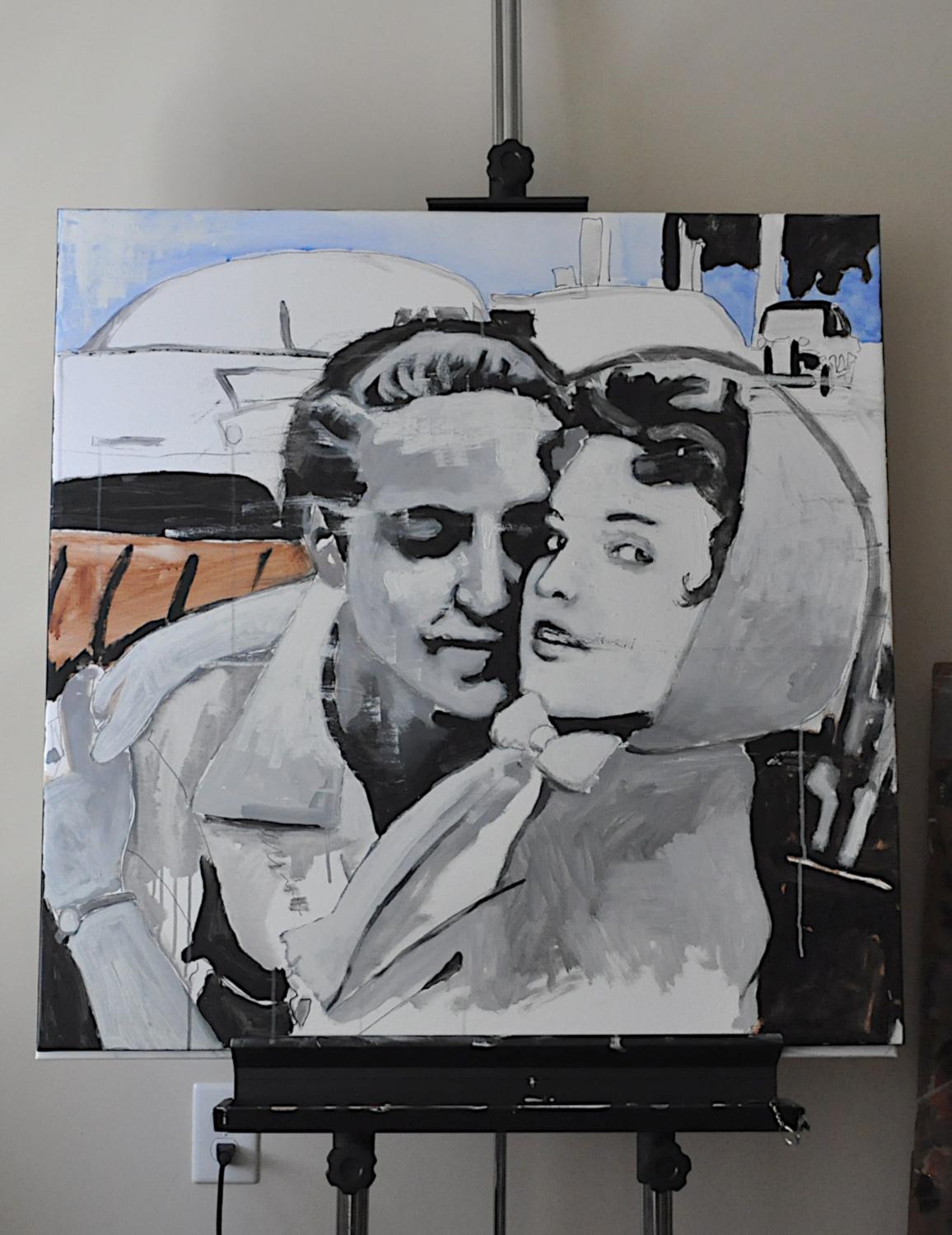Cammina per la città molto velocemente, Pittura originale - Painting Contemporaneo di Mark Cudd