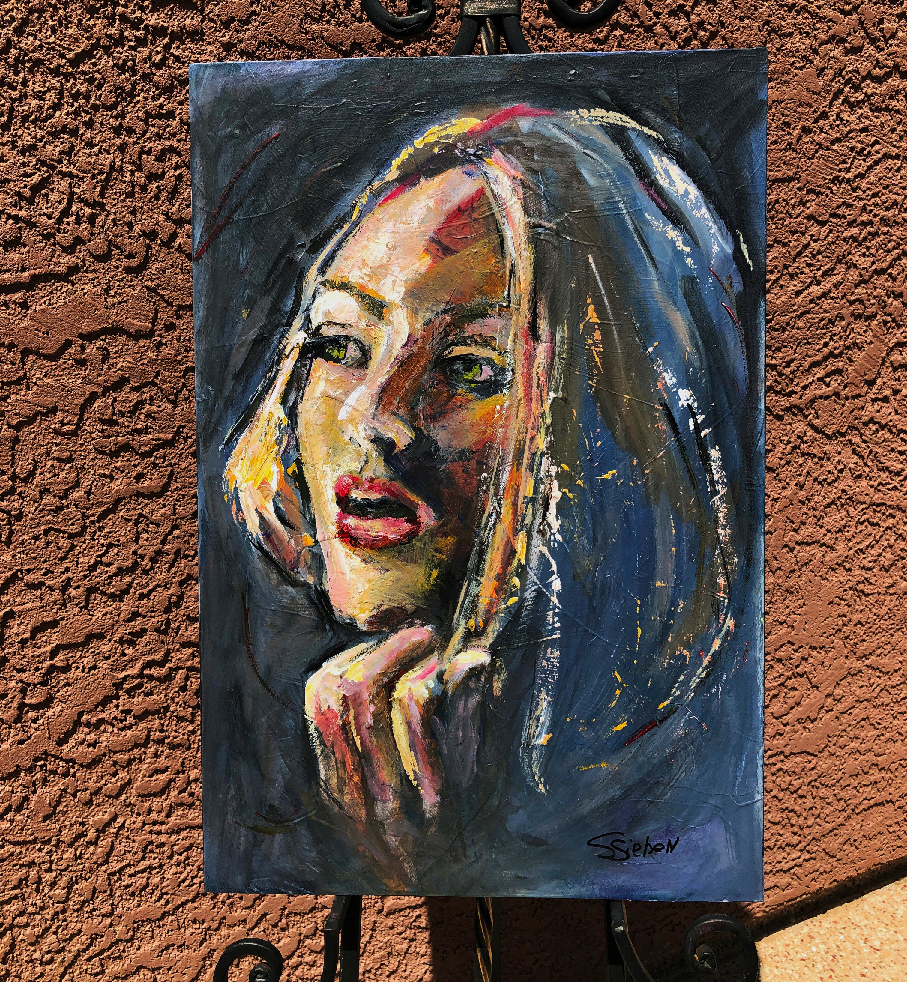 <p>Artist Comments<br>When asked about the inspiration behind this expressionist portrait, artist Sharon Sieben replied, 
