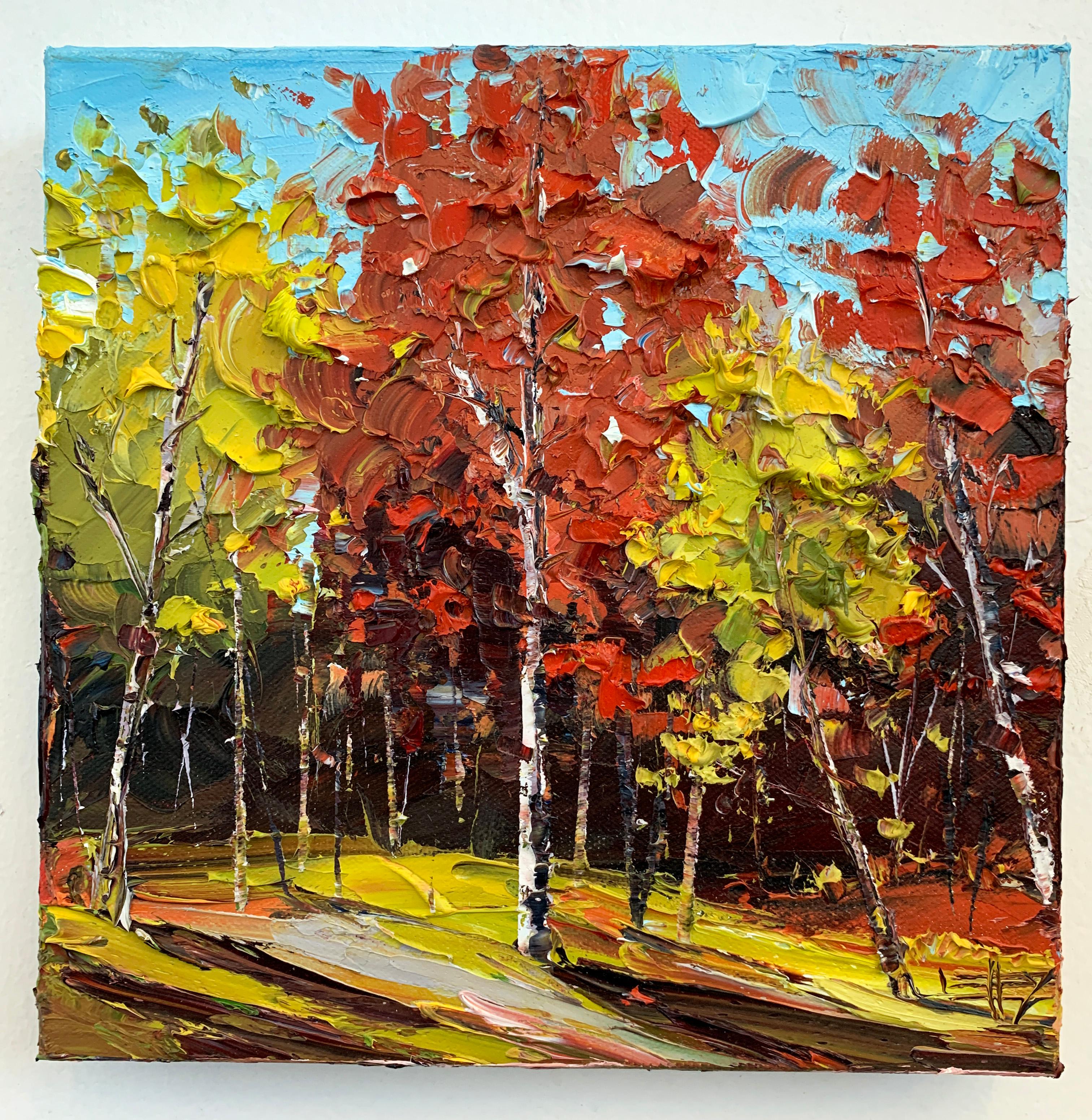 I Do Love Fall, Oil Painting - Abstract Impressionist Art by Lisa Elley