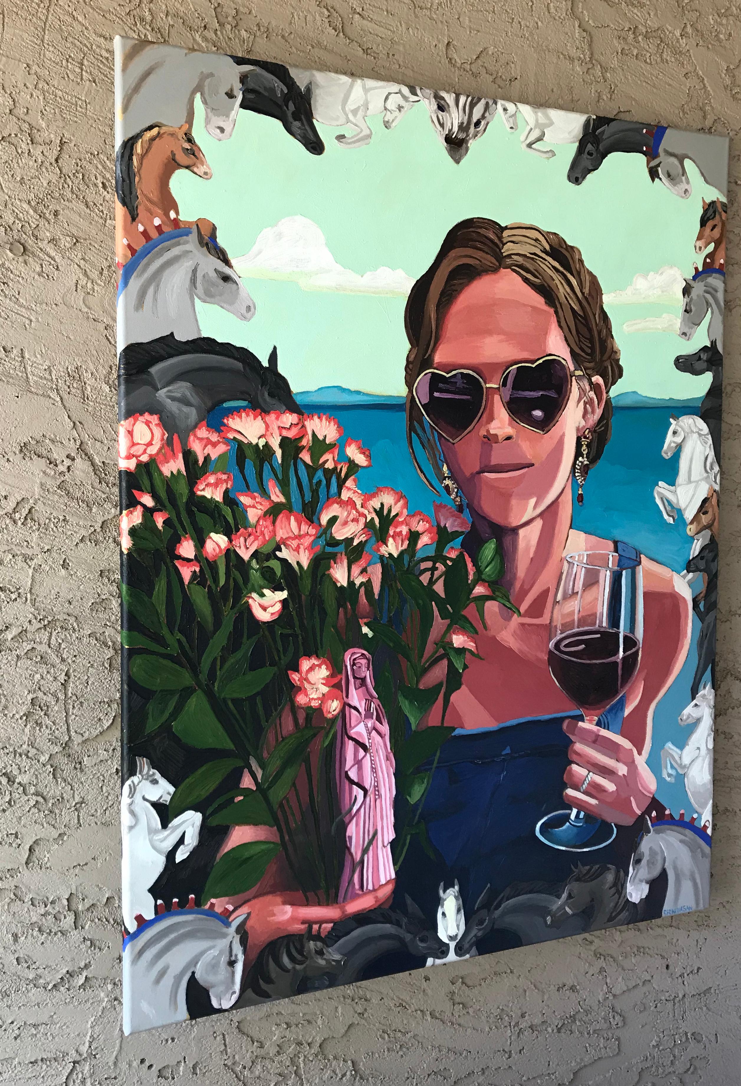 Rachel Srinivasan Queen of Cups, Oil Painting For Sale at 1stDibs